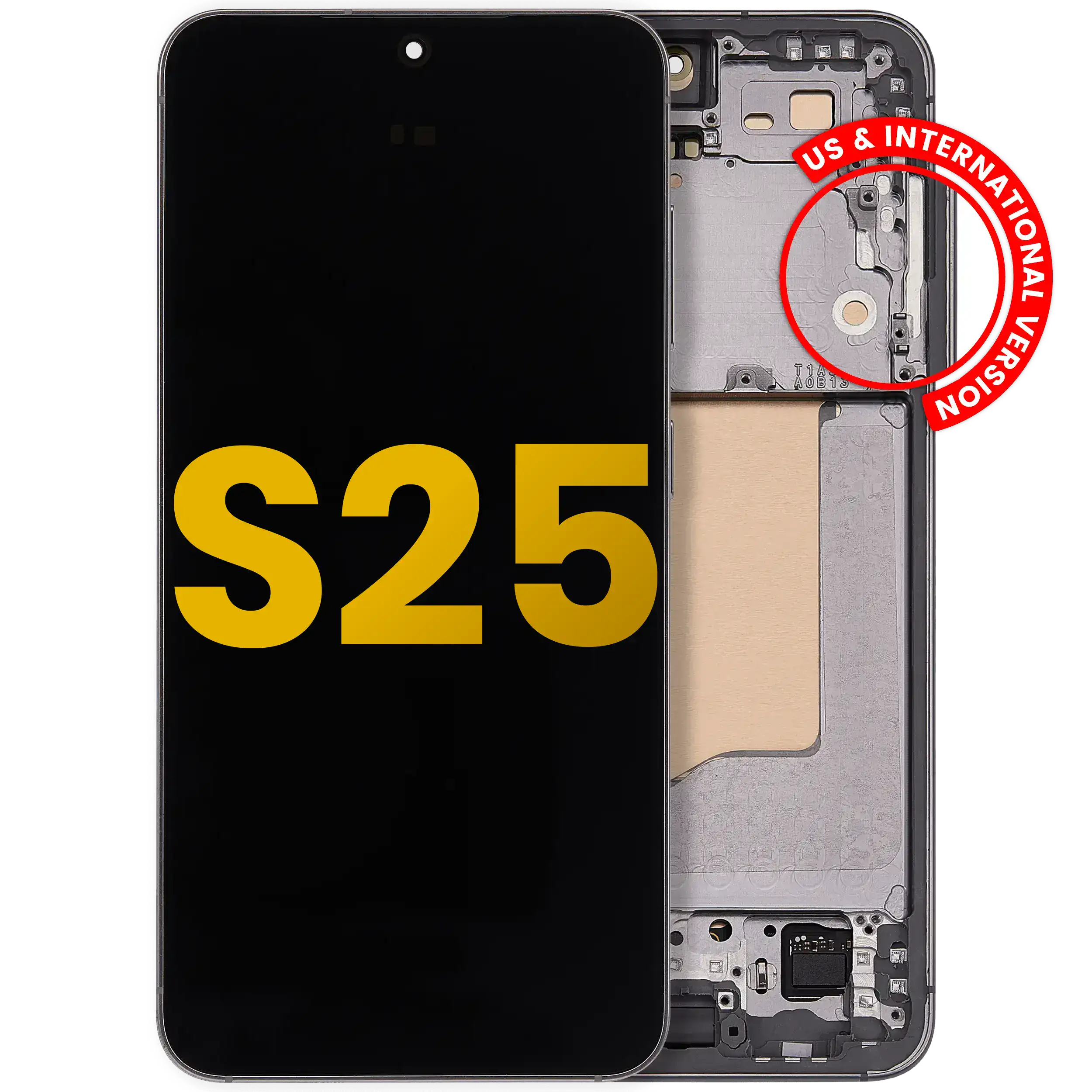 Oled Assembly With Frame Compatible For Samsung Galaxy S25 5G (Us & International) (Refurbished) (Silver Shadow)