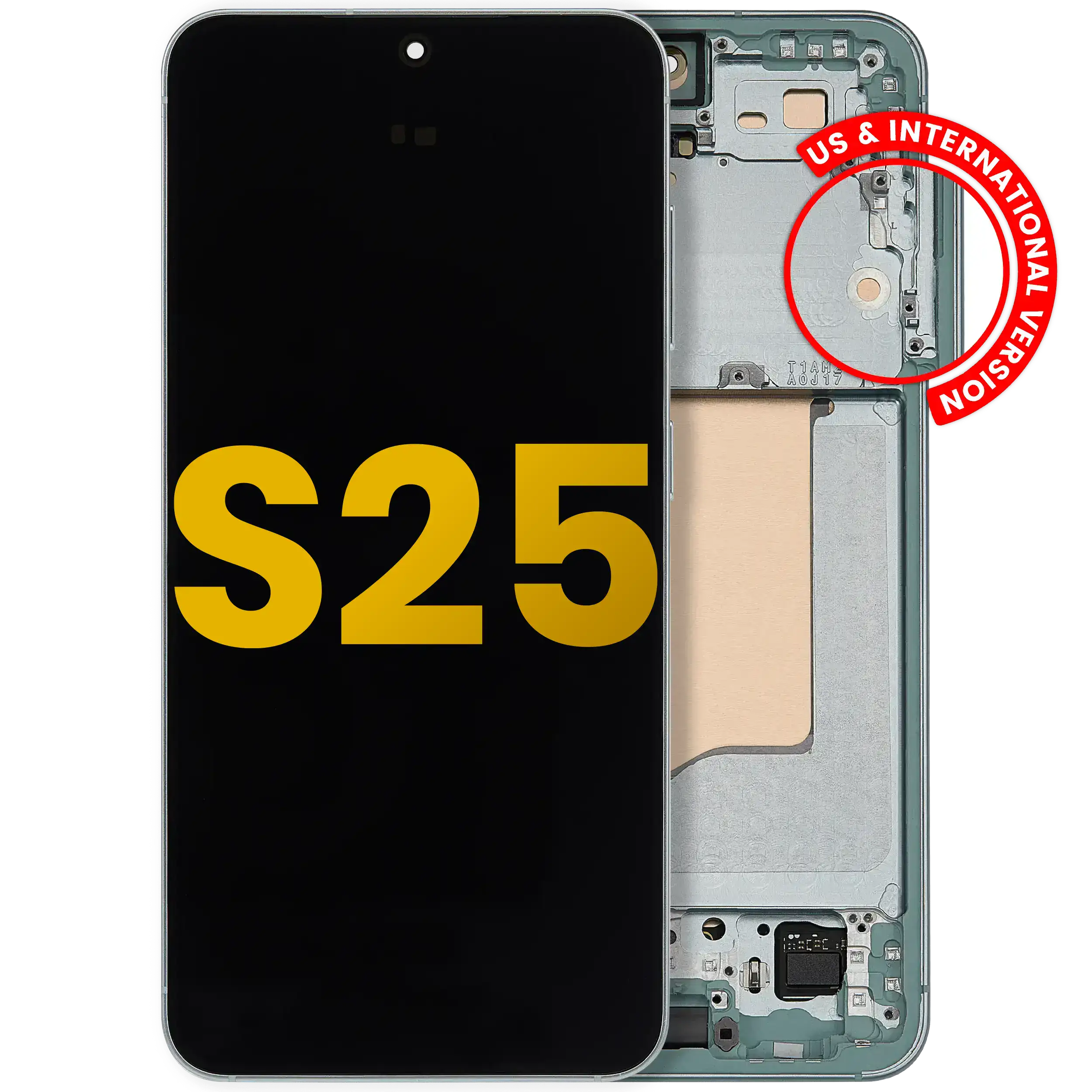 Oled Assembly With Frame Compatible For Samsung Galaxy S25 5G (Us & International) (Refurbished) (Mint)