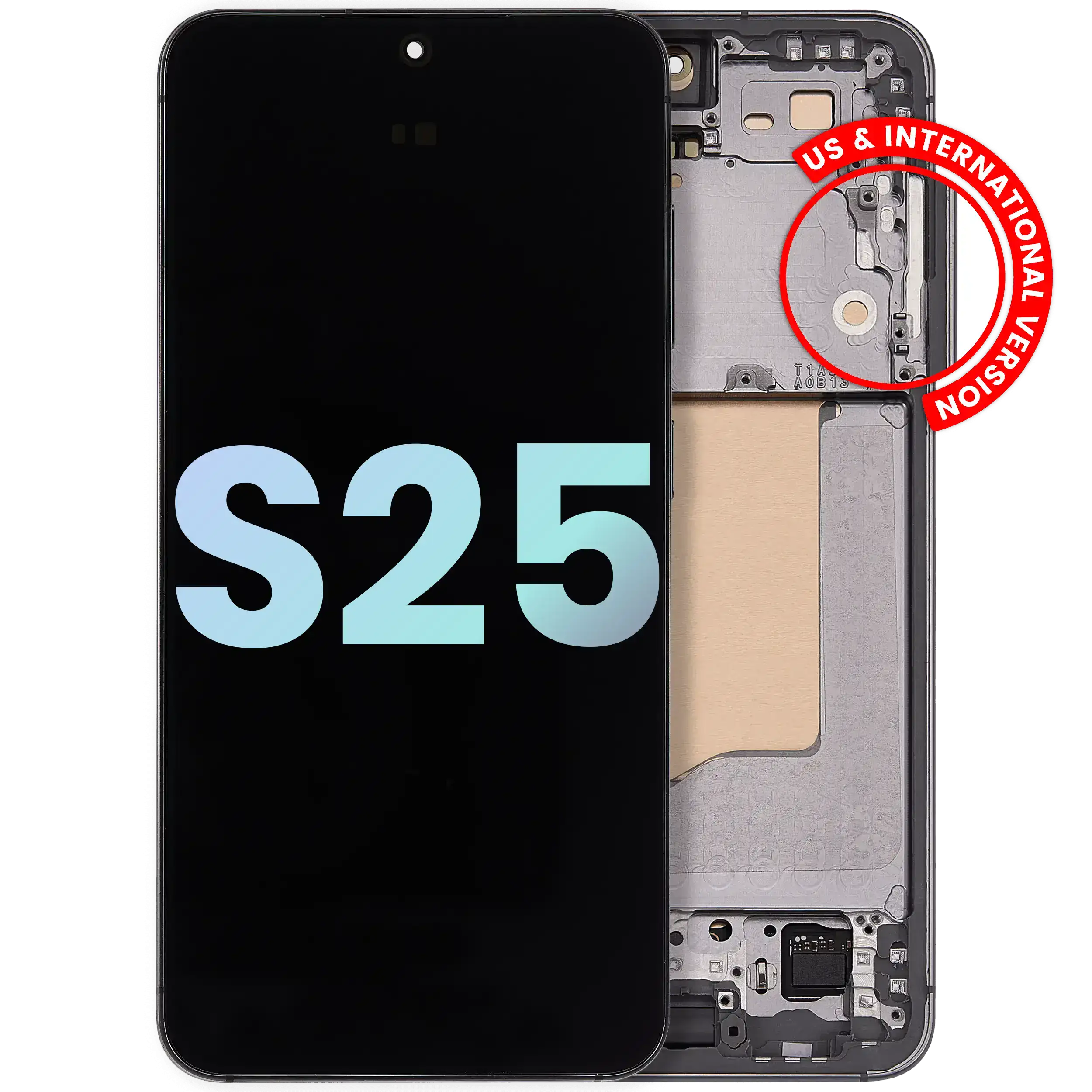 Oled Assembly With Frame Compatible For Samsung Galaxy S25 5G (Us & International) (Service Pack) (Silver Shadow)