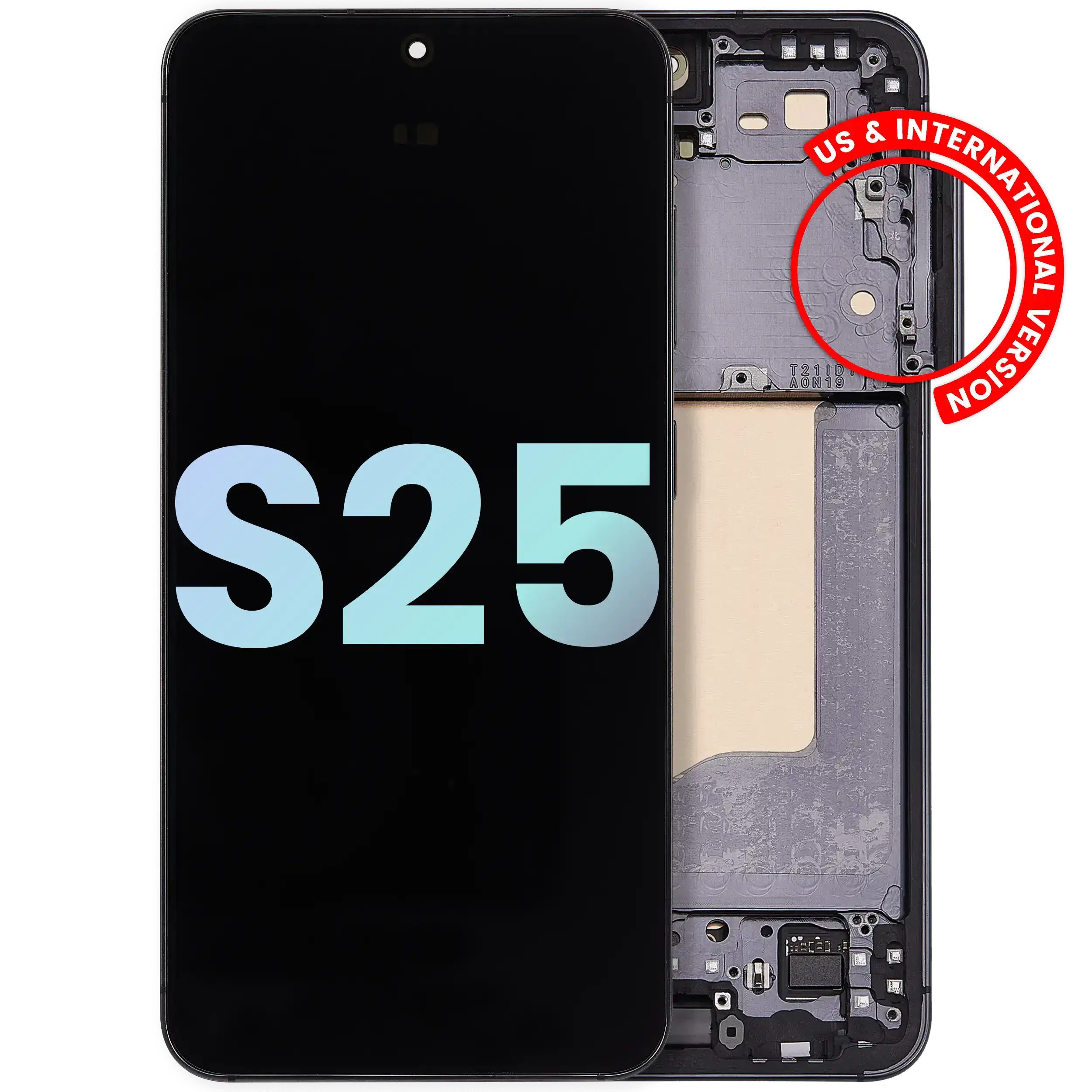 Oled Assembly With Frame Compatible For Samsung Galaxy S25 5G (Us & International) (Service Pack) (Blue Black)