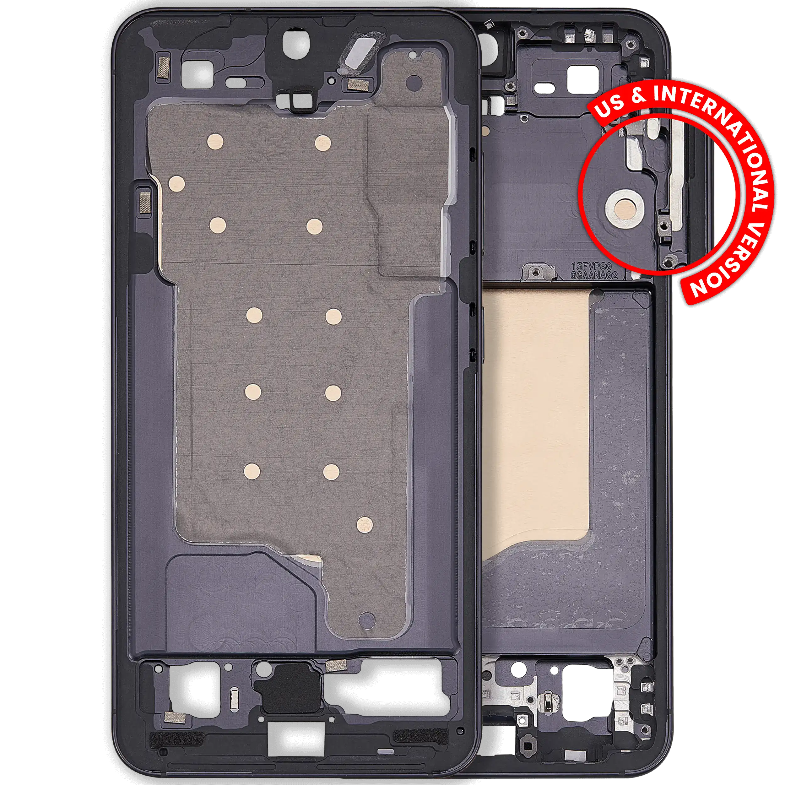 Mid-Frame Housing Compatible For Samsung Galaxy S25 5G (Us & International Version) (Blue Black)