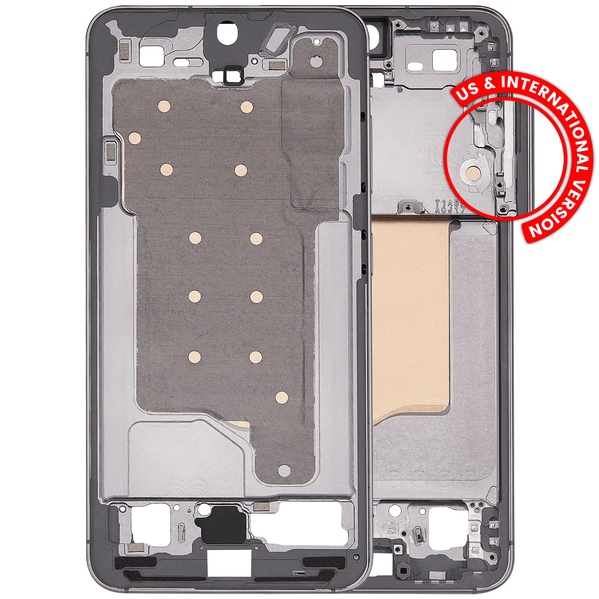 Mid-Frame Housing Compatible For Samsung Galaxy S25 5G (Us & International Version) (Silver Shadow)