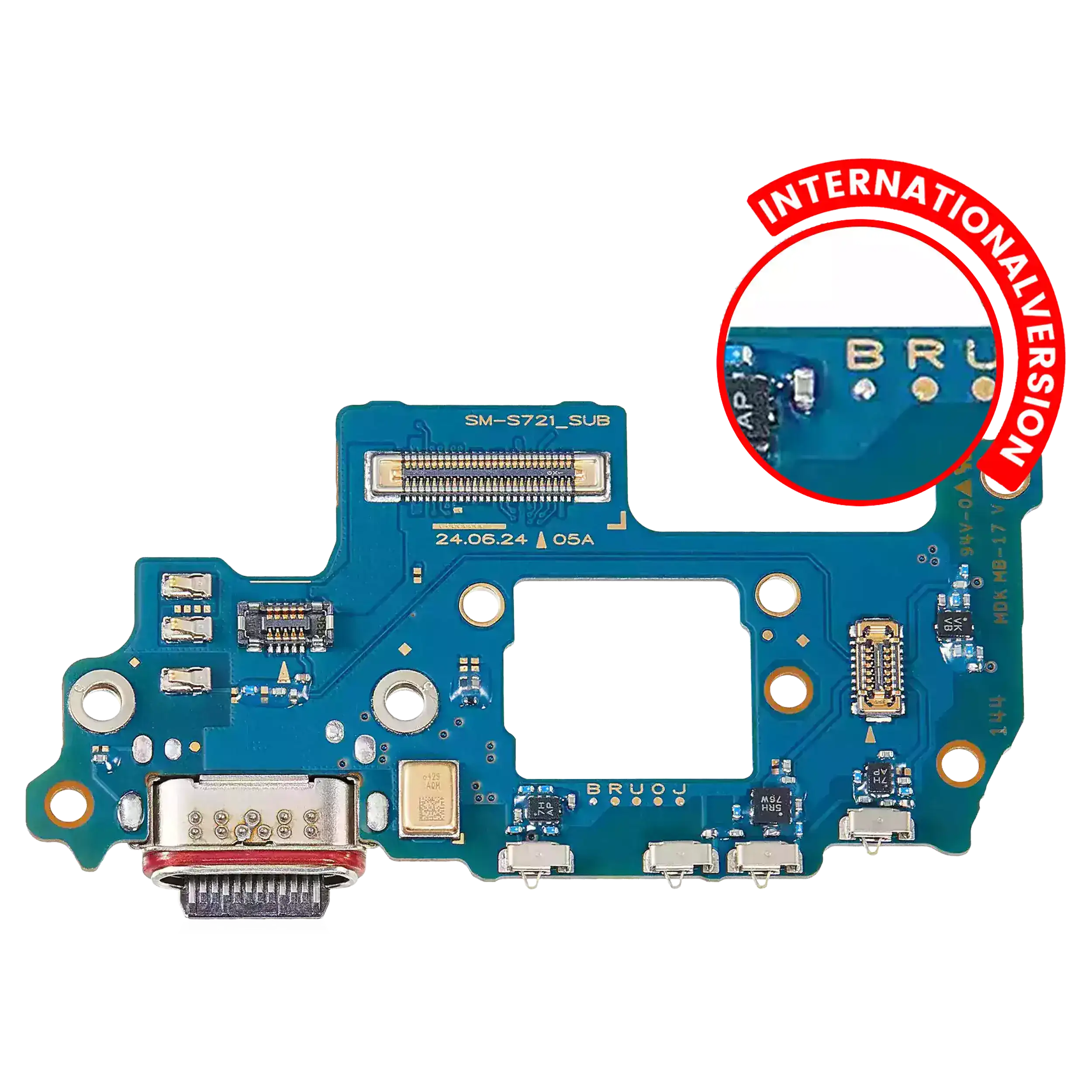 Charging Port Board Compatible For Samsung Galaxy S24 Fe 5G (S721B) (International Version) (Premium)