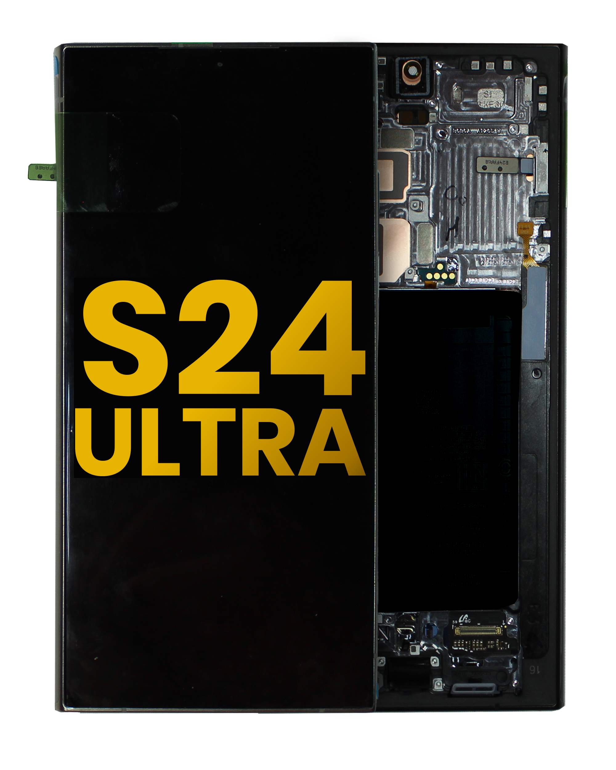 Oled Assembly With Frame Compatible For Samsung Galaxy S24 Ultra (Refurbished) (Titanium Black)
