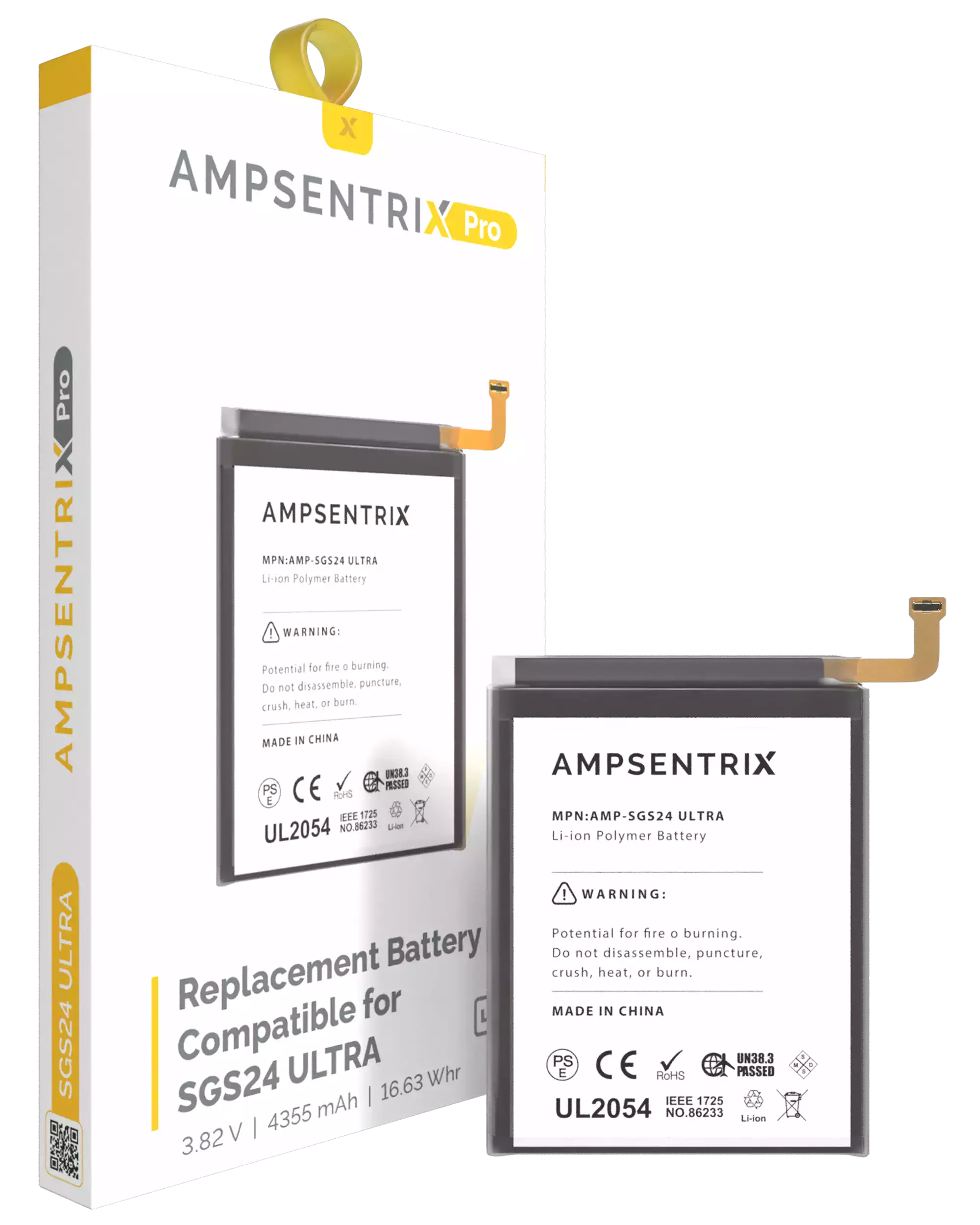 Replacement Battery Compatible For Samsung Galaxy S24 Ultra (Ampsentrix Pro)