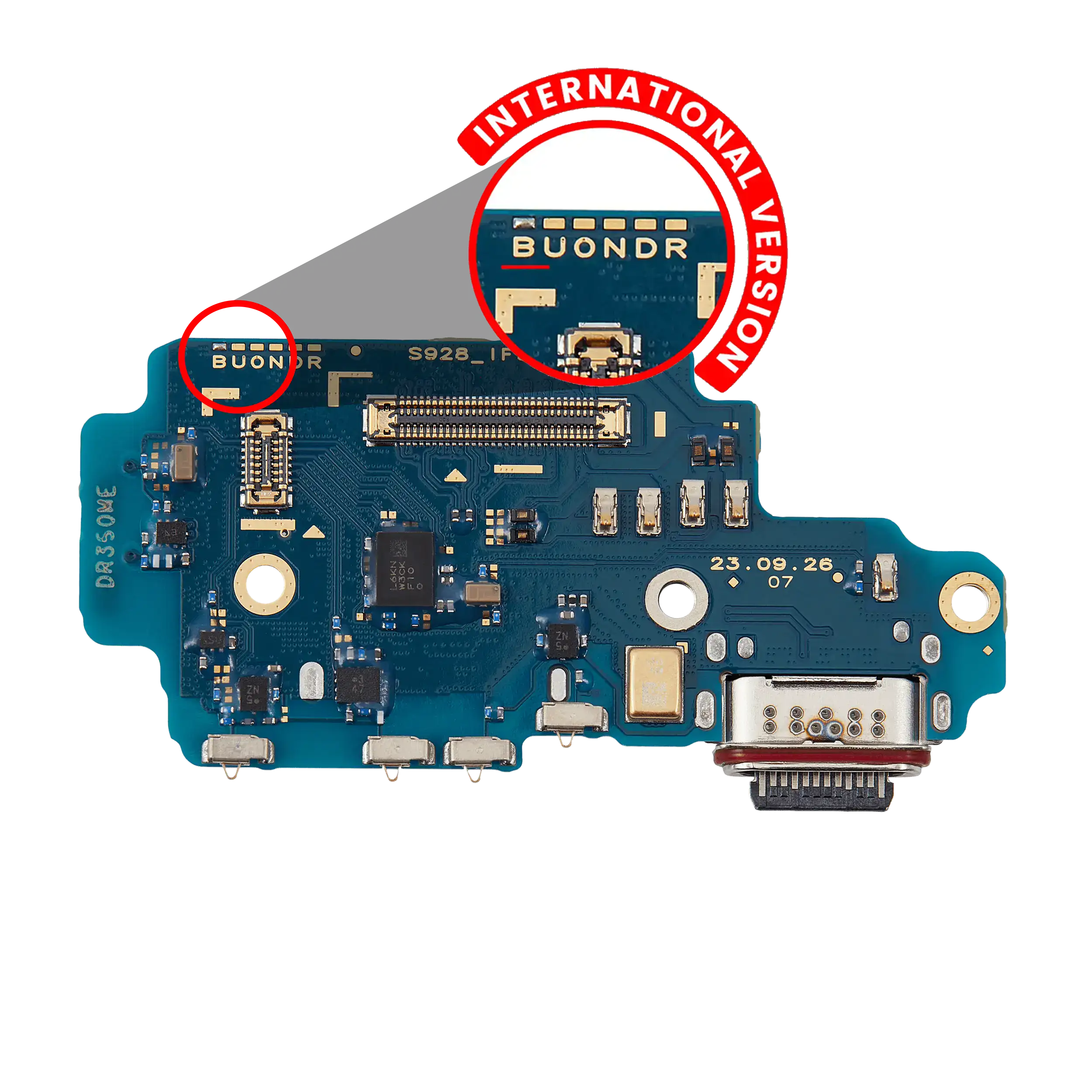 Charging Port Board With Sim Card Reader Compatible For Samsung Galaxy S24 Ultra 5G (S928B) (International Version) (Premium)