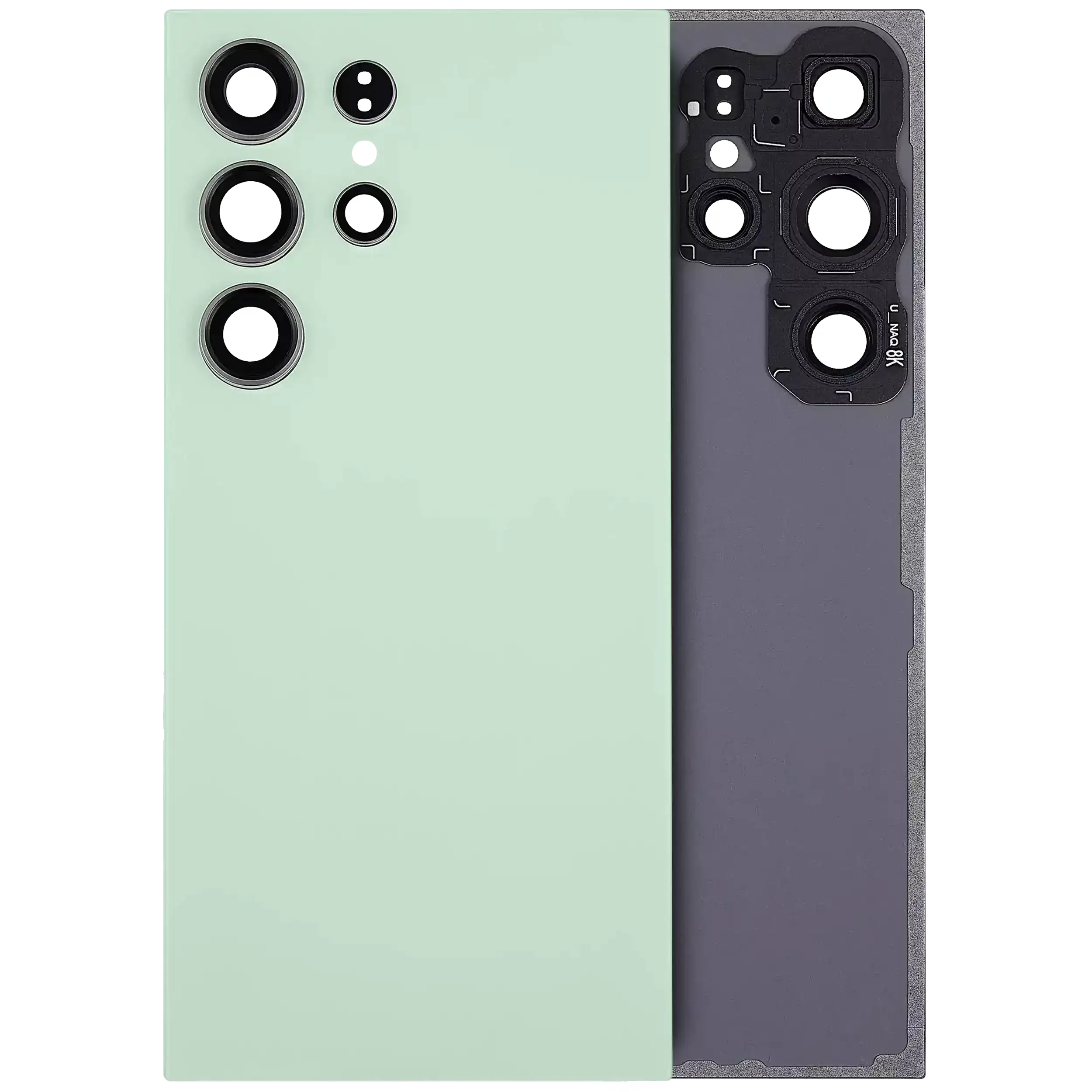 Back Cover Glass With Camera Lens Compatible For Samsung Galaxy S24 Ultra 5G (No Logo) (Aftermarket Plus) (Titanium Green)