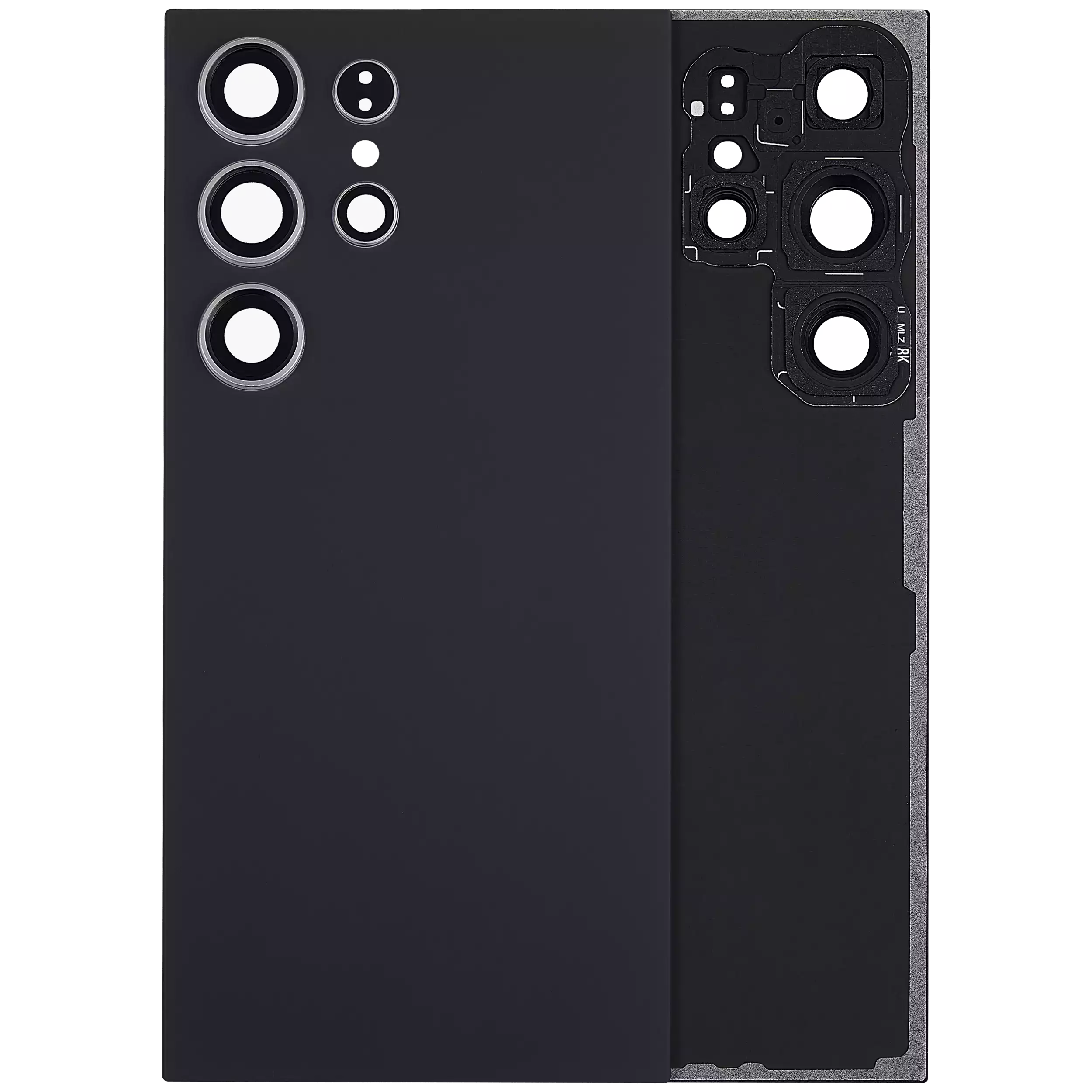 Back Cover Glass With Camera Lens Compatible For Samsung Galaxy S24 Ultra 5G (No Logo) (Aftermarket Plus) (Titanium Black)