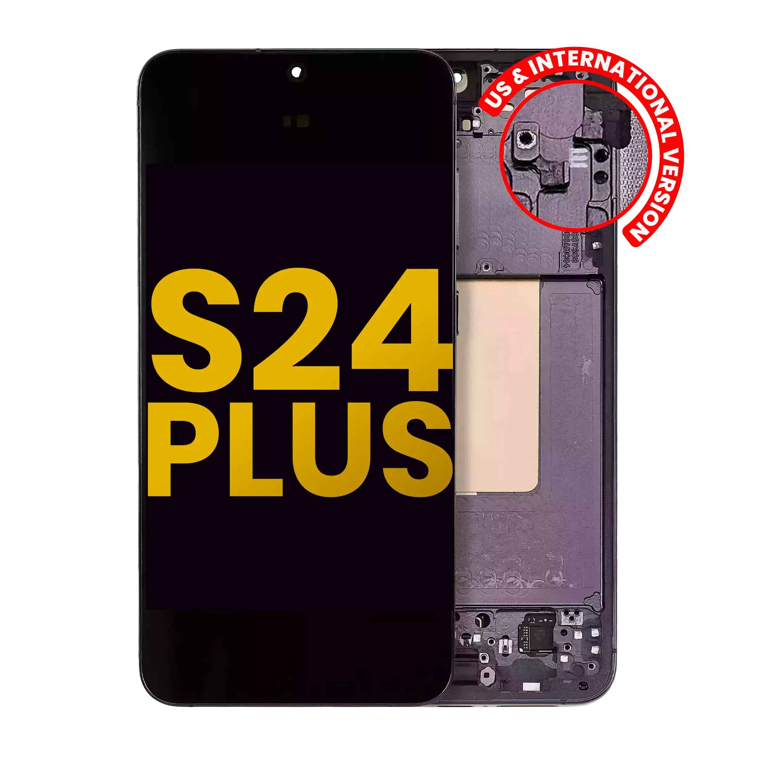 Oled Assembly With Frame Compatible For Samsung Galaxy S24 Plus 5G (Us & International Version) (Refurbished) (Onyx Black)