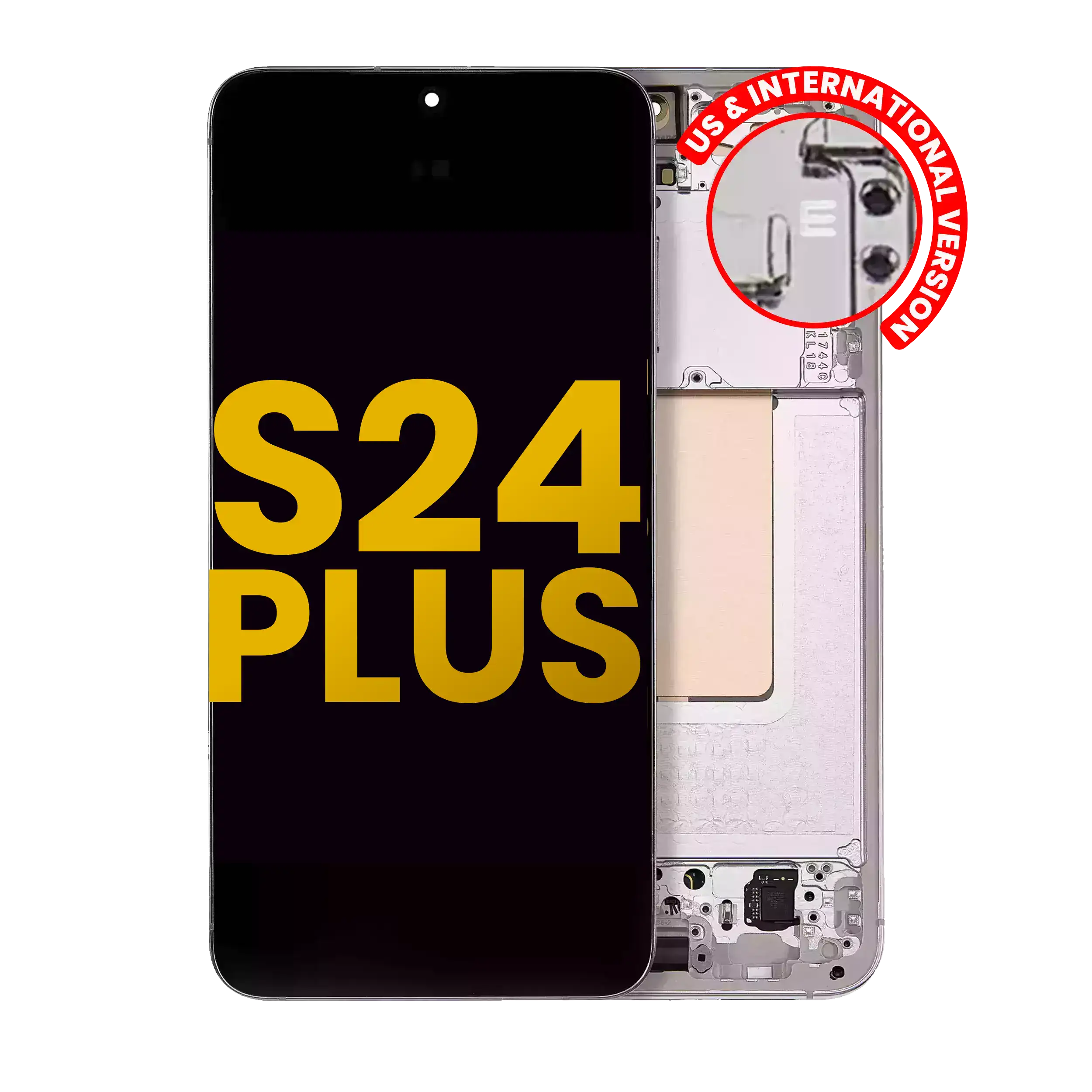 Oled Assembly With Frame Compatible For Samsung Galaxy S24 Plus 5G (Us & International Version) (Refurbished) (Marble Grey)