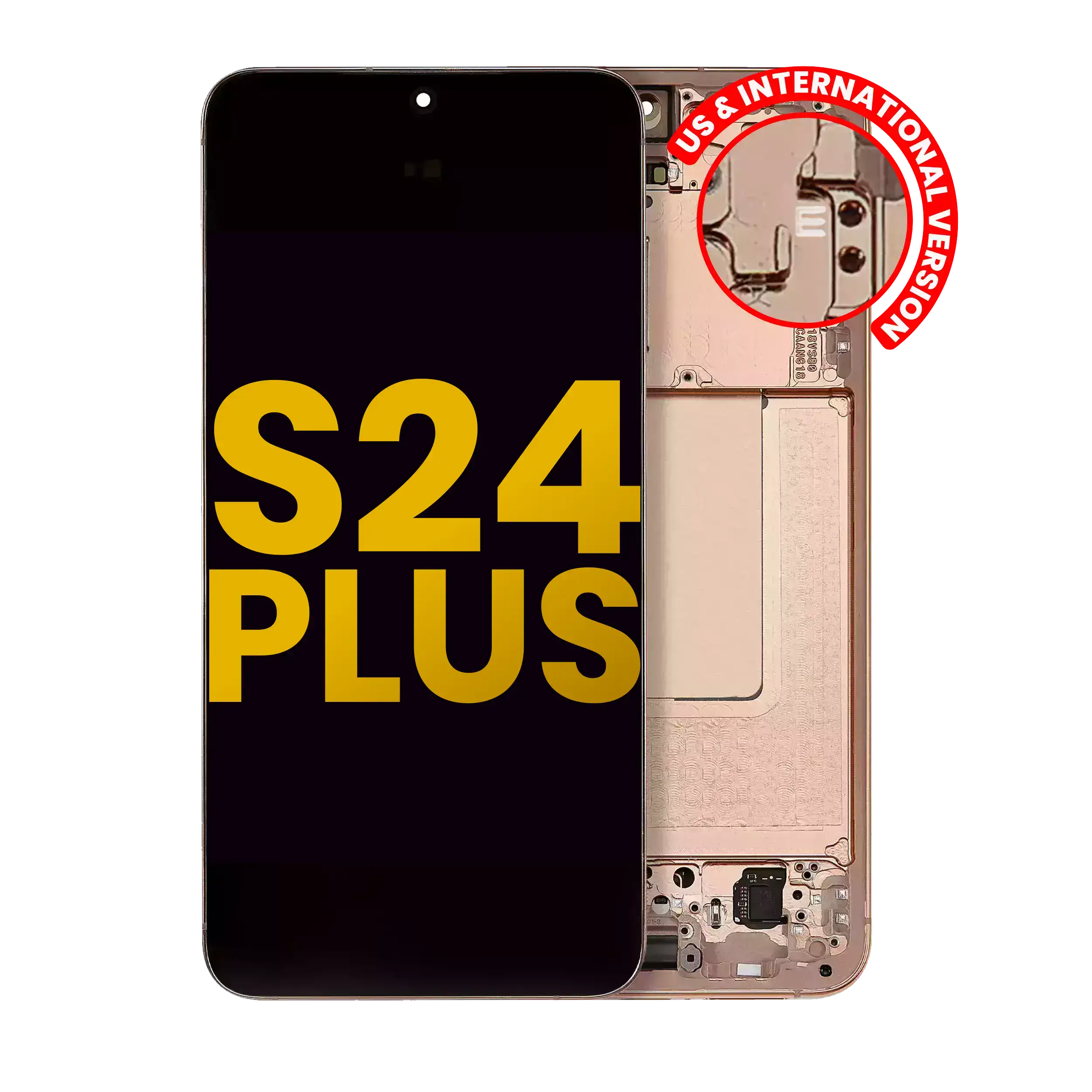 Oled Assembly With Frame Compatible For Samsung Galaxy S24 Plus 5G (Us & International Version) (Refurbished) (Sandstone Orange)