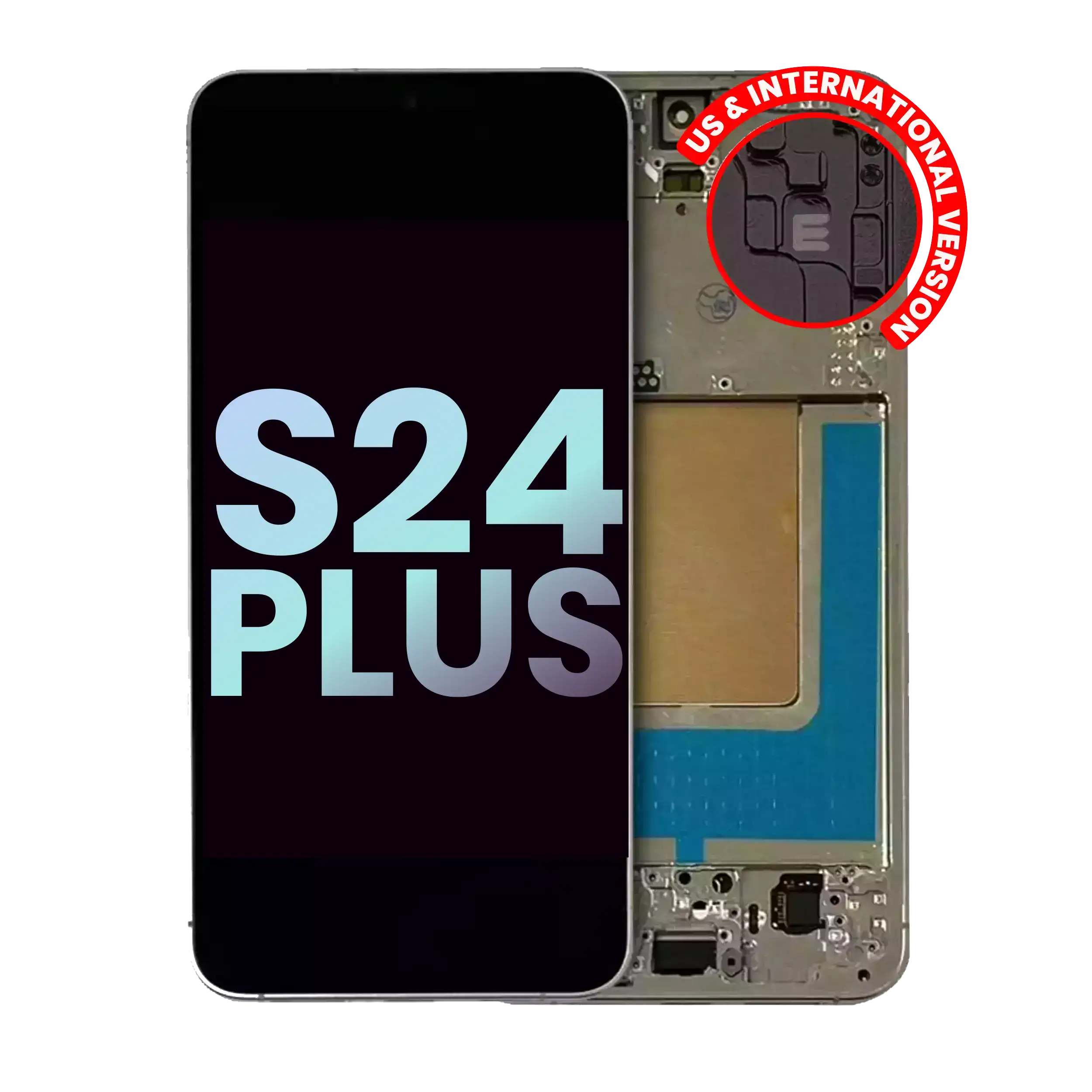 Oled Assembly With Frame Compatible For Samsung Galaxy S24 Plus 5G (Us & International Version) (Service Pack) (Amber Yellow)