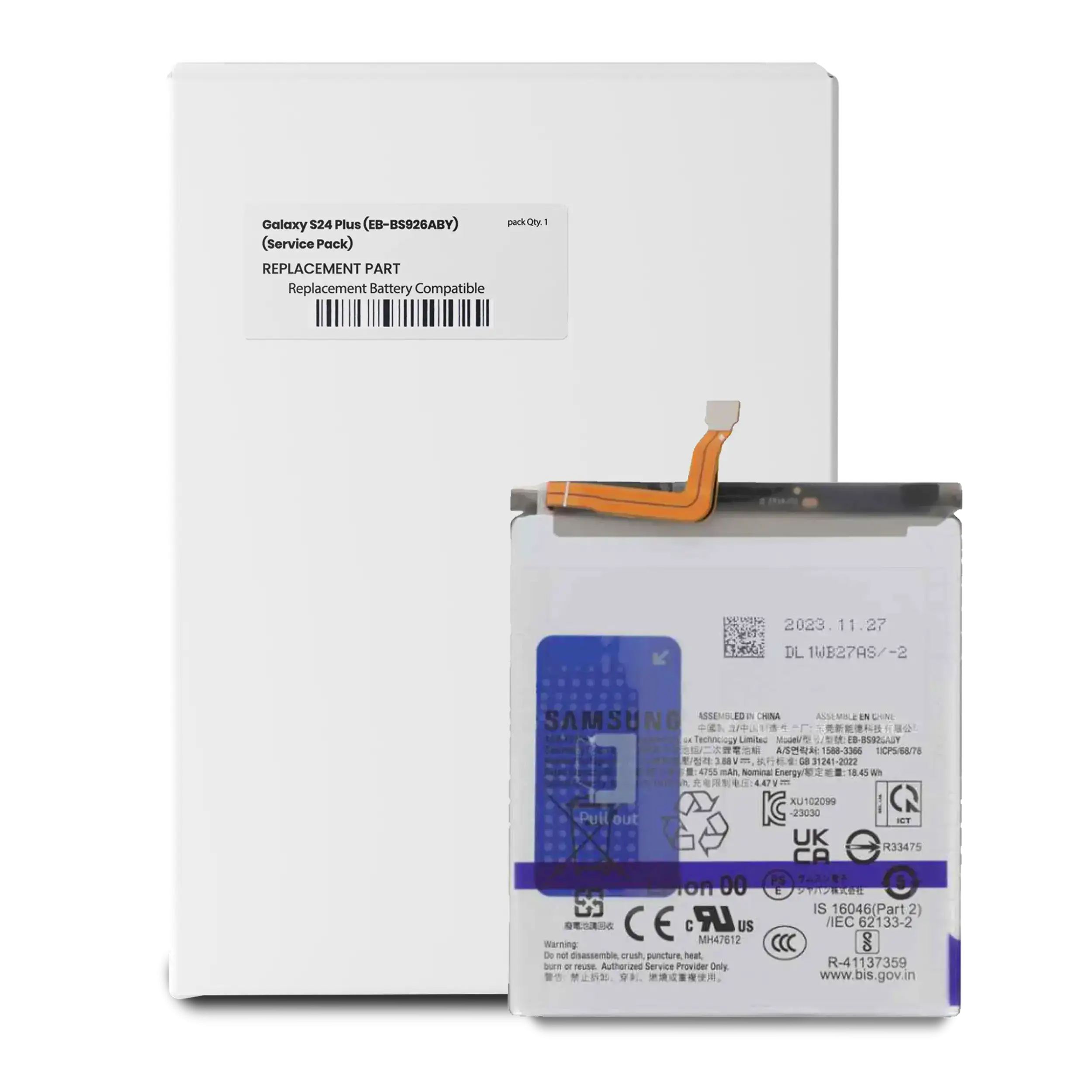 Replacement Battery Compatible For Samsung Galaxy S24 Plus (Eb-Bs926Aby) (Service Pack)