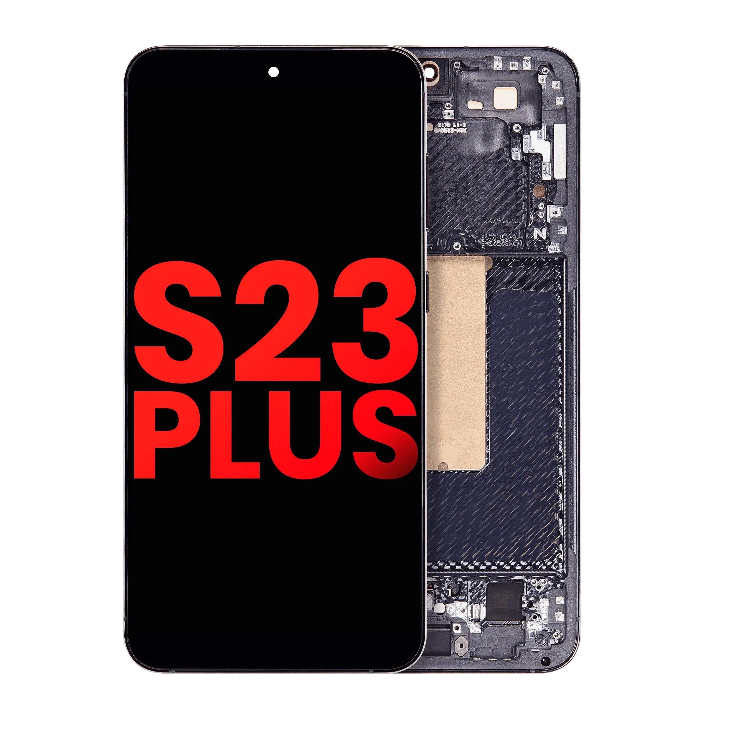 Oled Assembly With Frame Compatible For Samsung Galaxy S23 Plus (Us & International) (Aftermarket Plus) (Phantom Black)