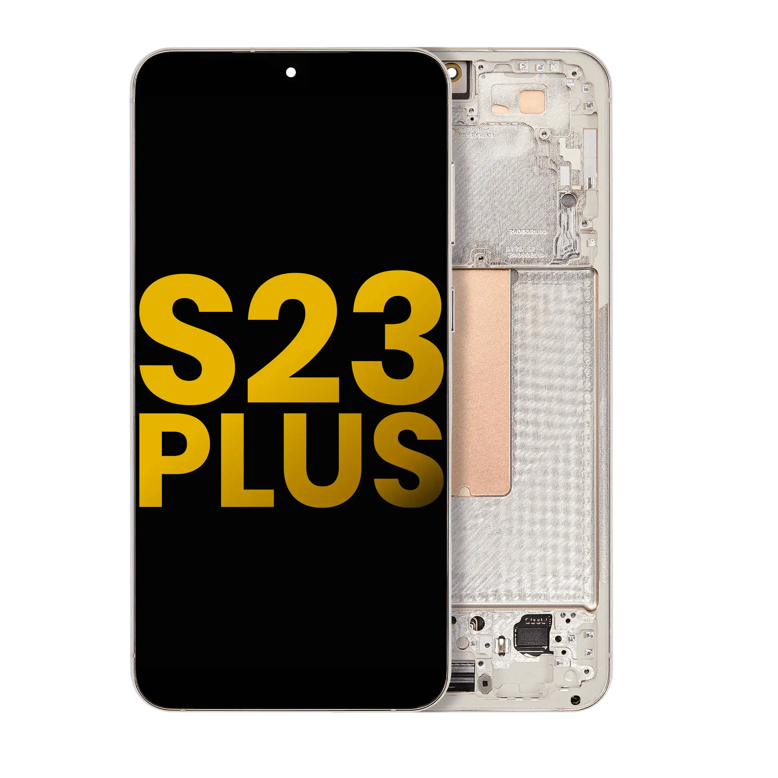 Oled Assembly With Frame Compatible For Samsung Galaxy S23 Plus 5G (Us & International) (Refurbished) (Cream)