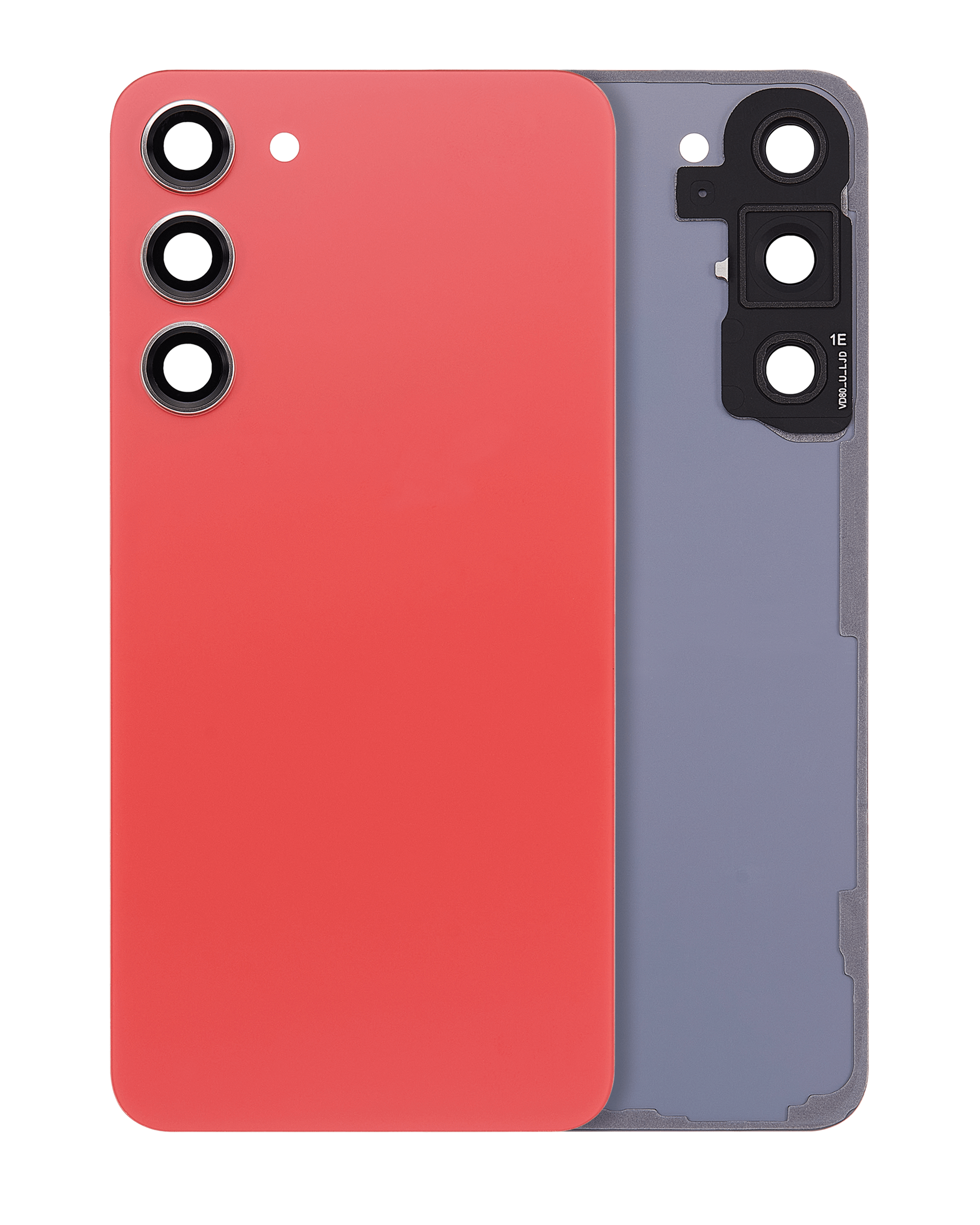 Back Cover Glass With Camera Lens Compatible For Samsung Galaxy S23 Plus 5G (No Logo) (Aftermarket Plus) (Orange)