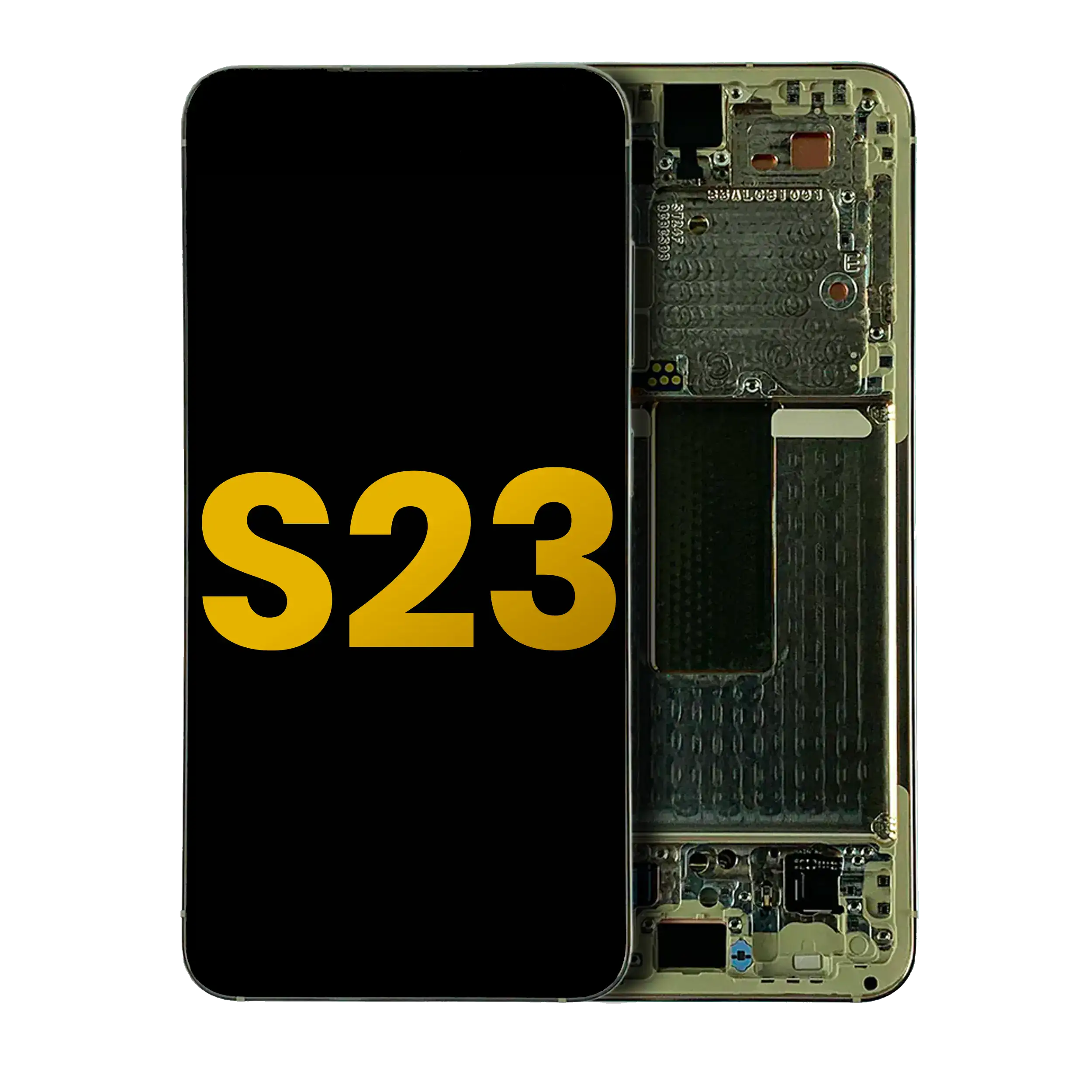 Oled Assembly With Frame Compatible For Samsung Galaxy S23 5G (Us & International) (Refurbished) (Cream)