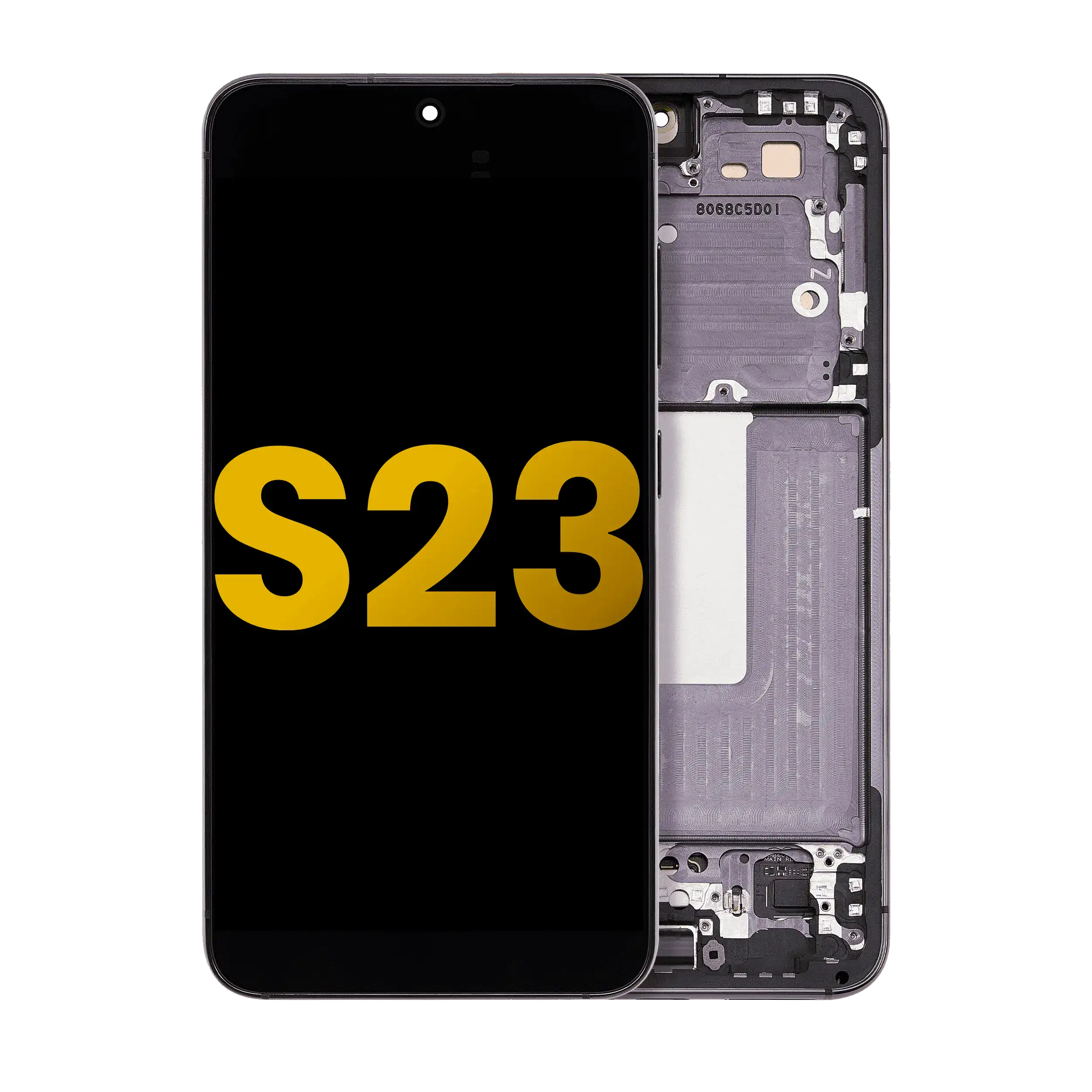 Oled Assembly With Frame Compatible For Samsung Galaxy S23 5G (Us & International) (Refurbished) (Phantom Black)