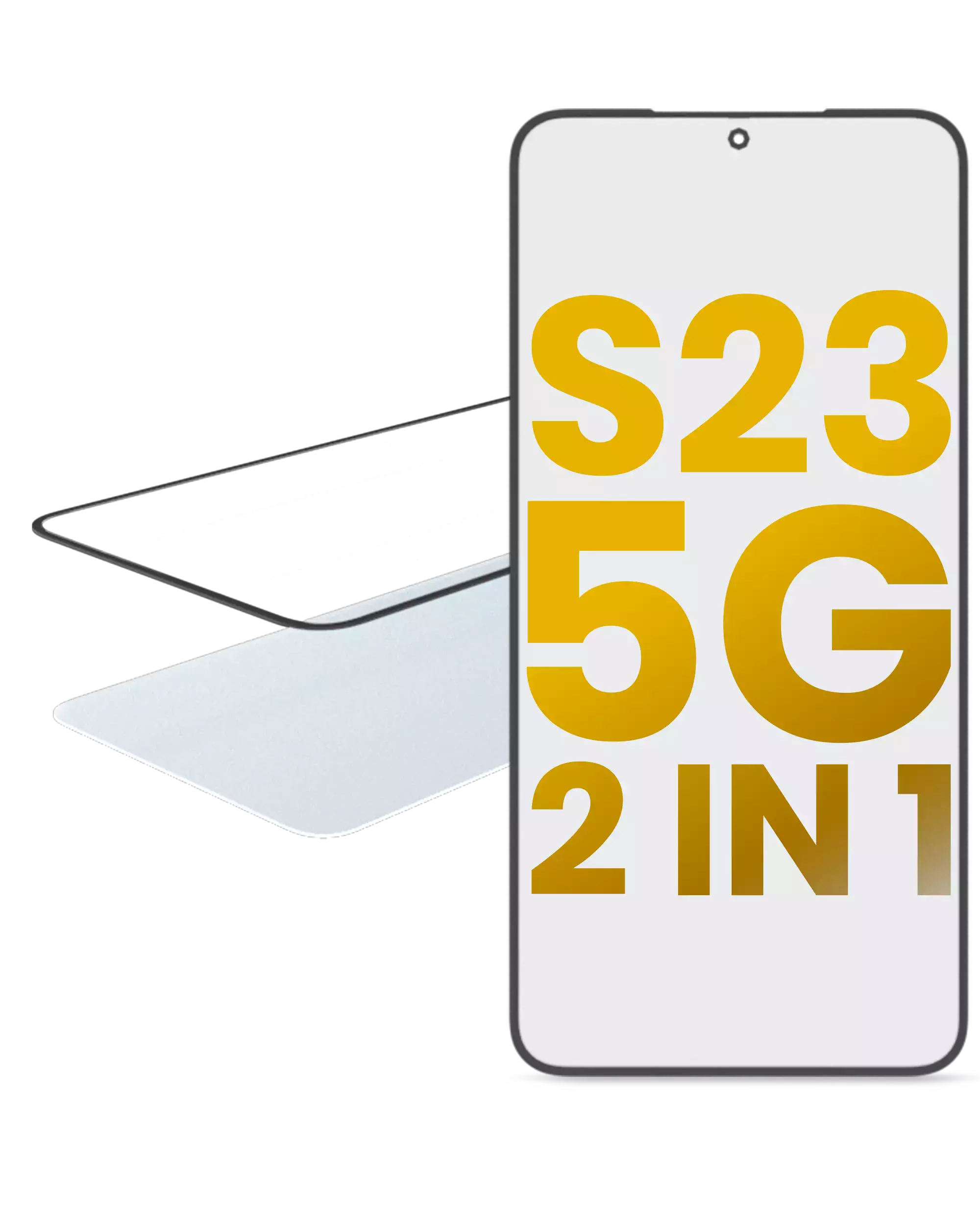 2 In 1 Front Glass With Oca Pre-Installed Compatible For Samsung Galaxy S23 5G
