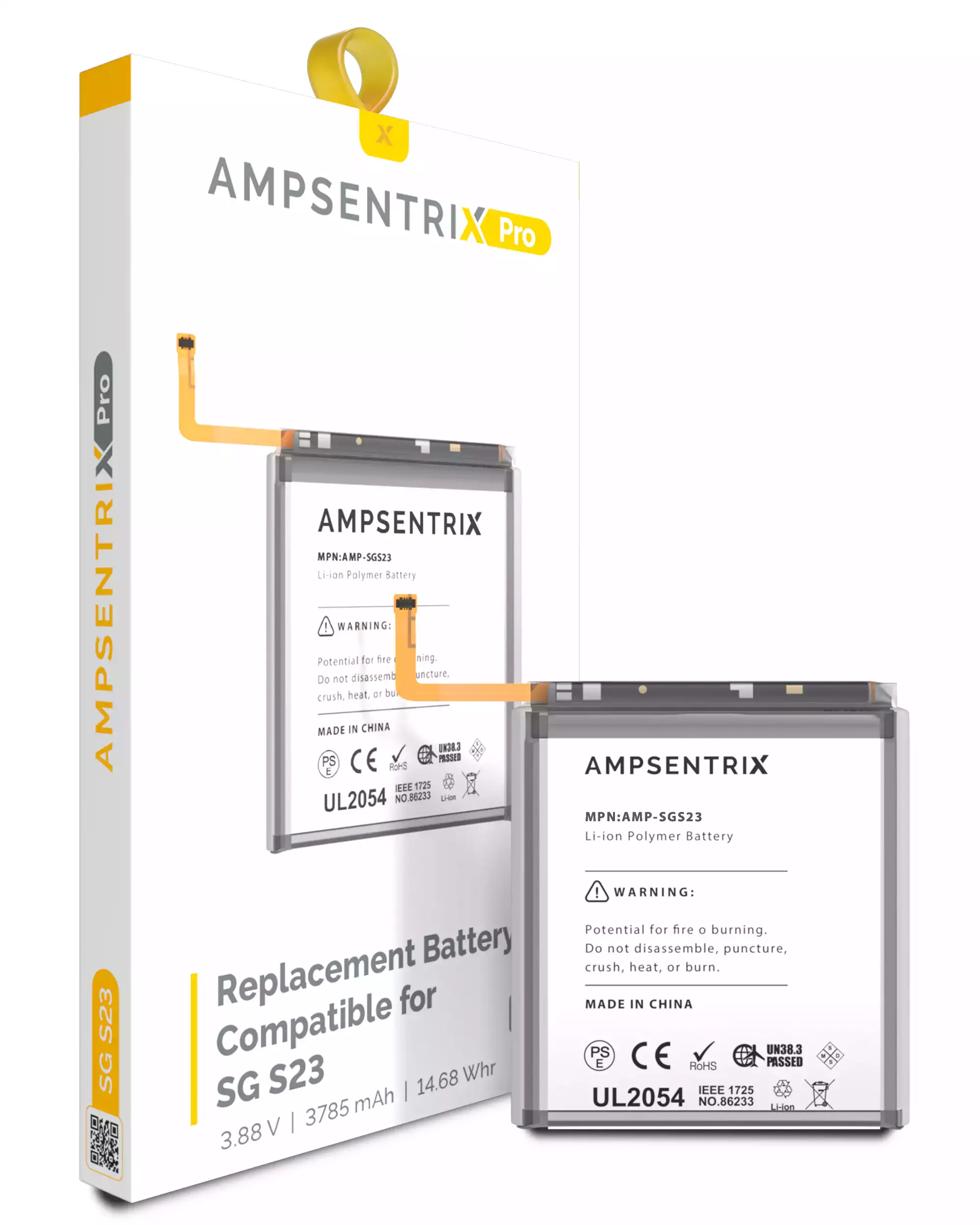 Replacement Battery Compatible For Samsung Galaxy S23 (Ampsentrix Pro)