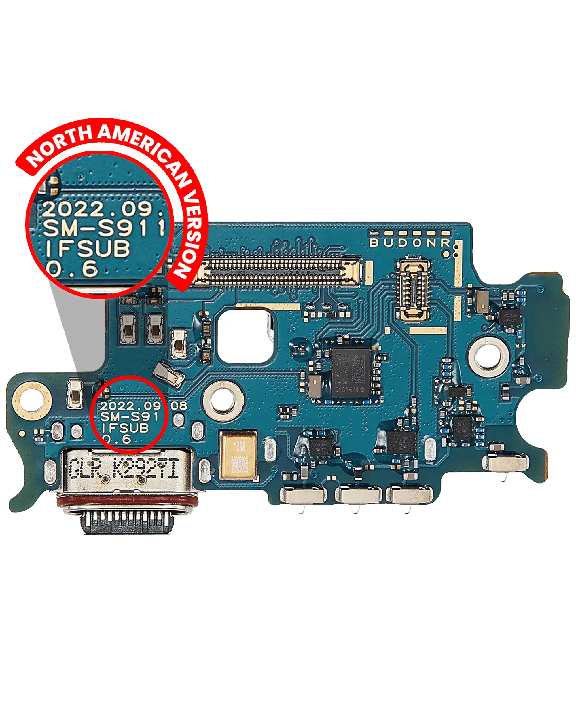Charging Port Board With Sim Card Reader Compatible For Samsung Galaxy S23 5G (S911U) (Us Version) (Premium)