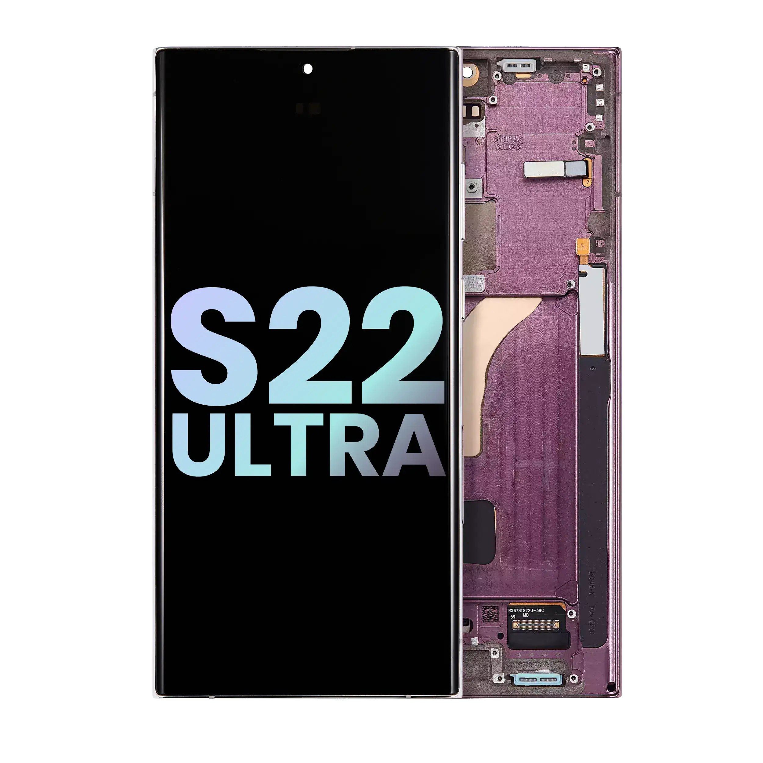 Oled Assembly With Frame Compatible For Samsung Galaxy S22 Ultra 5G (Service Pack) (Burgundy)