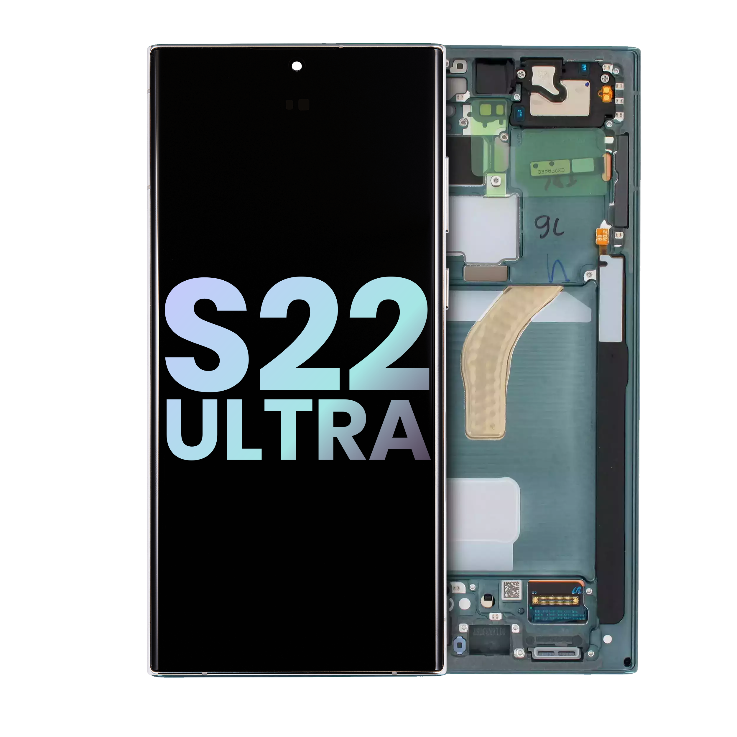 Oled Assembly With Frame Compatible For Samsung Galaxy S22 Ultra 5G (Service Pack) (Green)