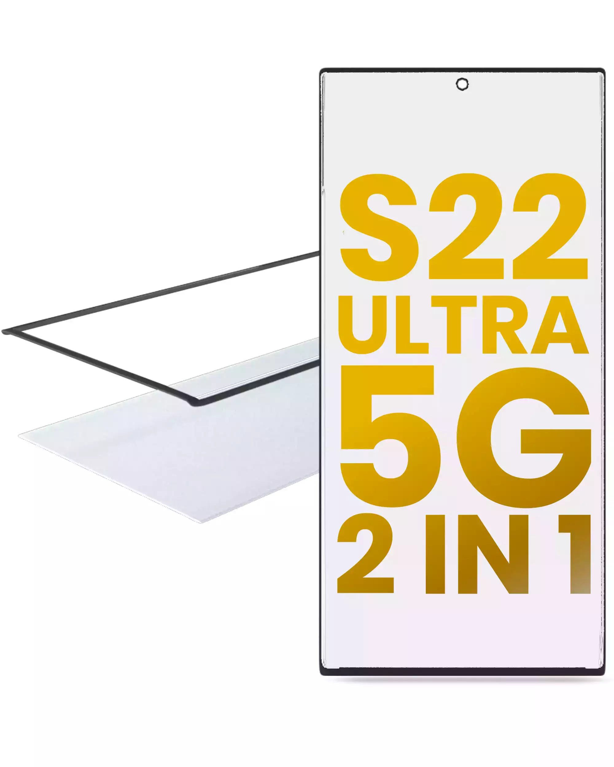 2 In 1 Front Glass With Oca Pre-Installed Compatible For Samsung Galaxy S22 Ultra 5G