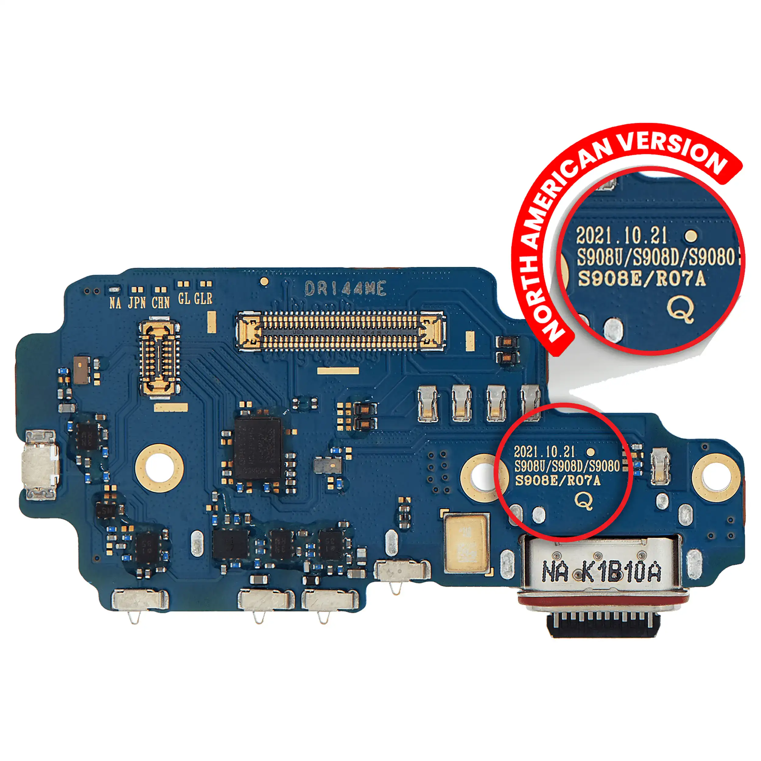 Charging Port Board With Sim Card Reader Compatible For Samsung Galaxy S22 Ultra 5G (Us Version) (Premium)