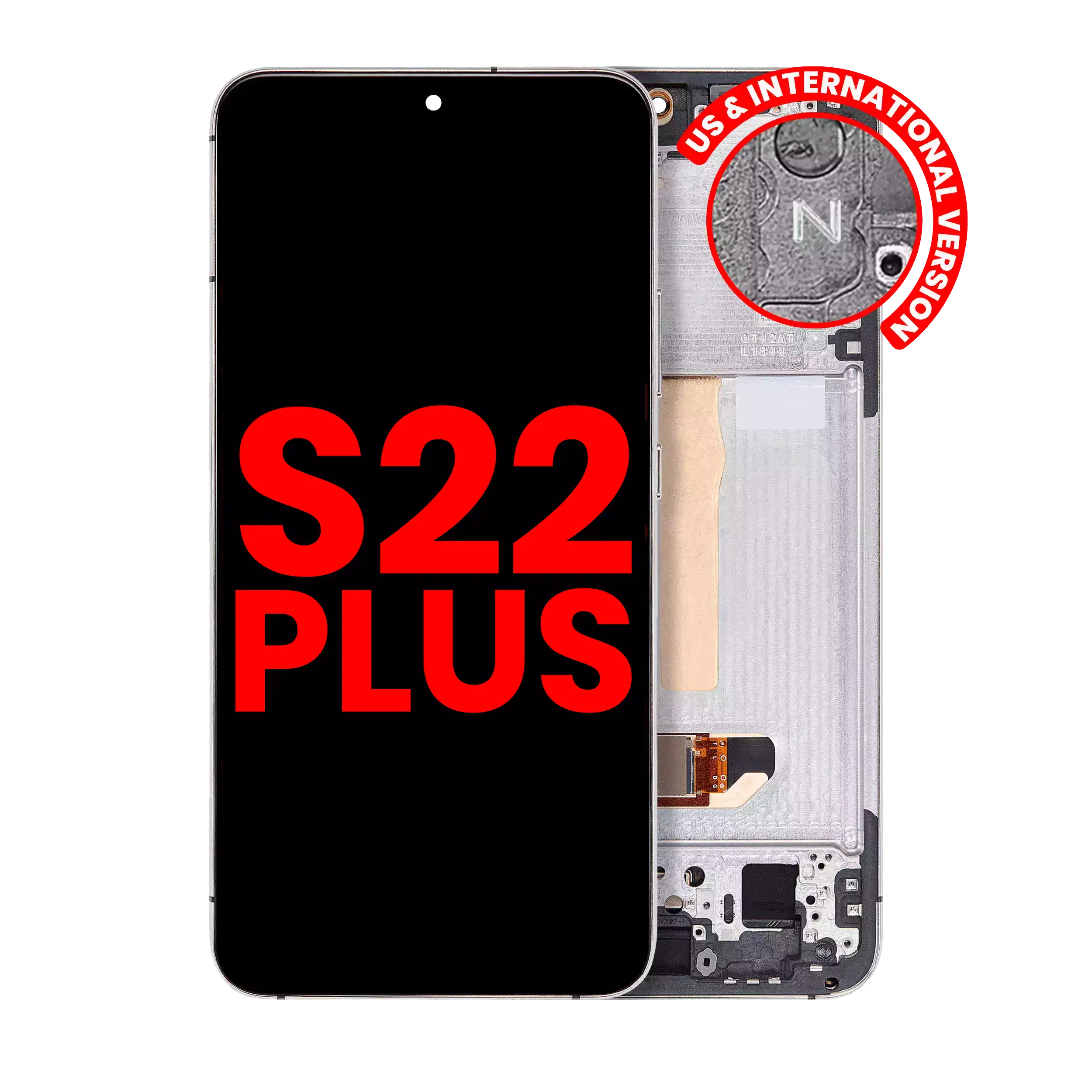 Oled Assembly With Frame Compatible For Samsung Galaxy S22 Plus 5G (Us & International Version) (Aftermarket Plus) (White)
