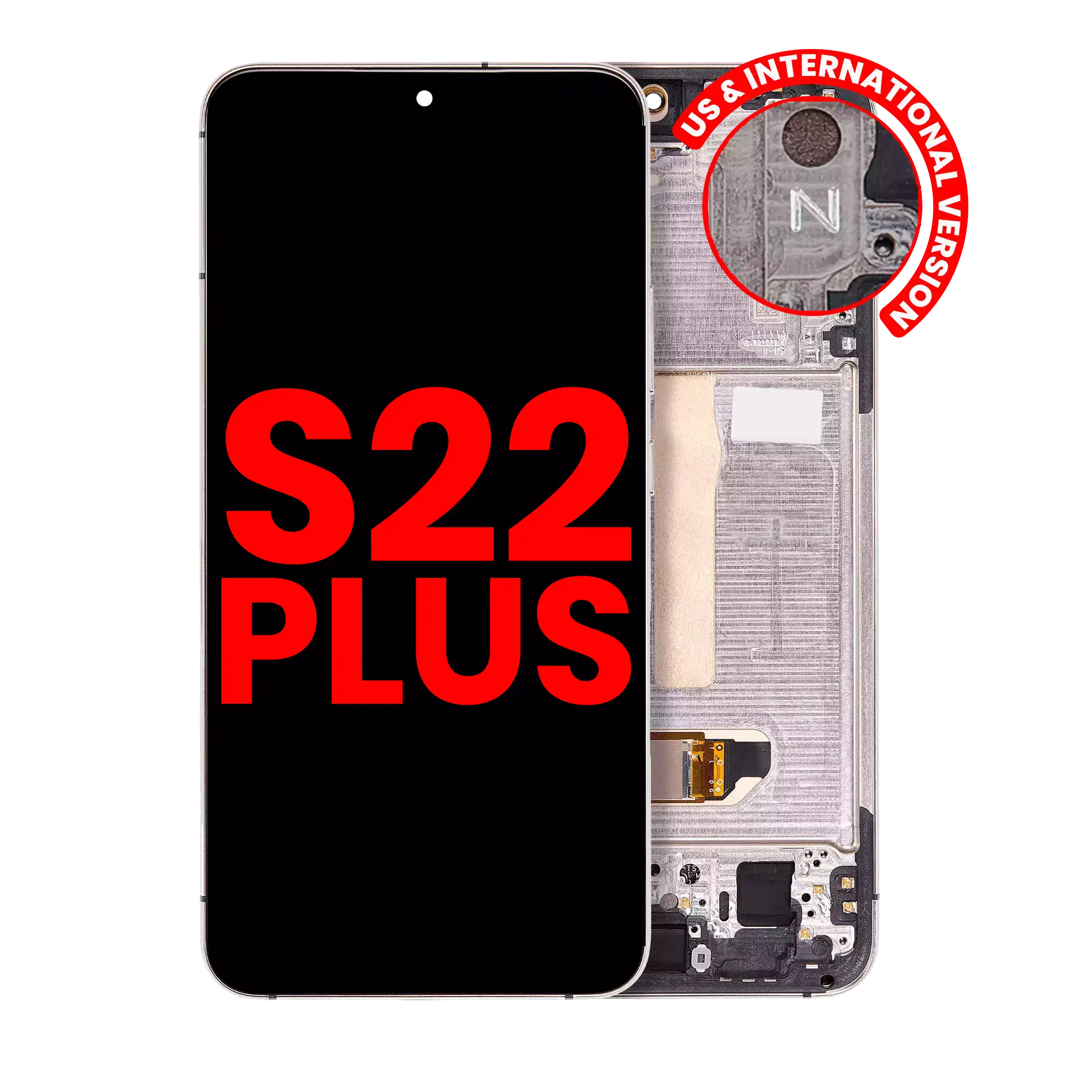 Oled Assembly With Frame Compatible For Samsung Galaxy S22 Plus 5G (Us & International Version) (Aftermarket Plus) (Pink Gold / Violet)