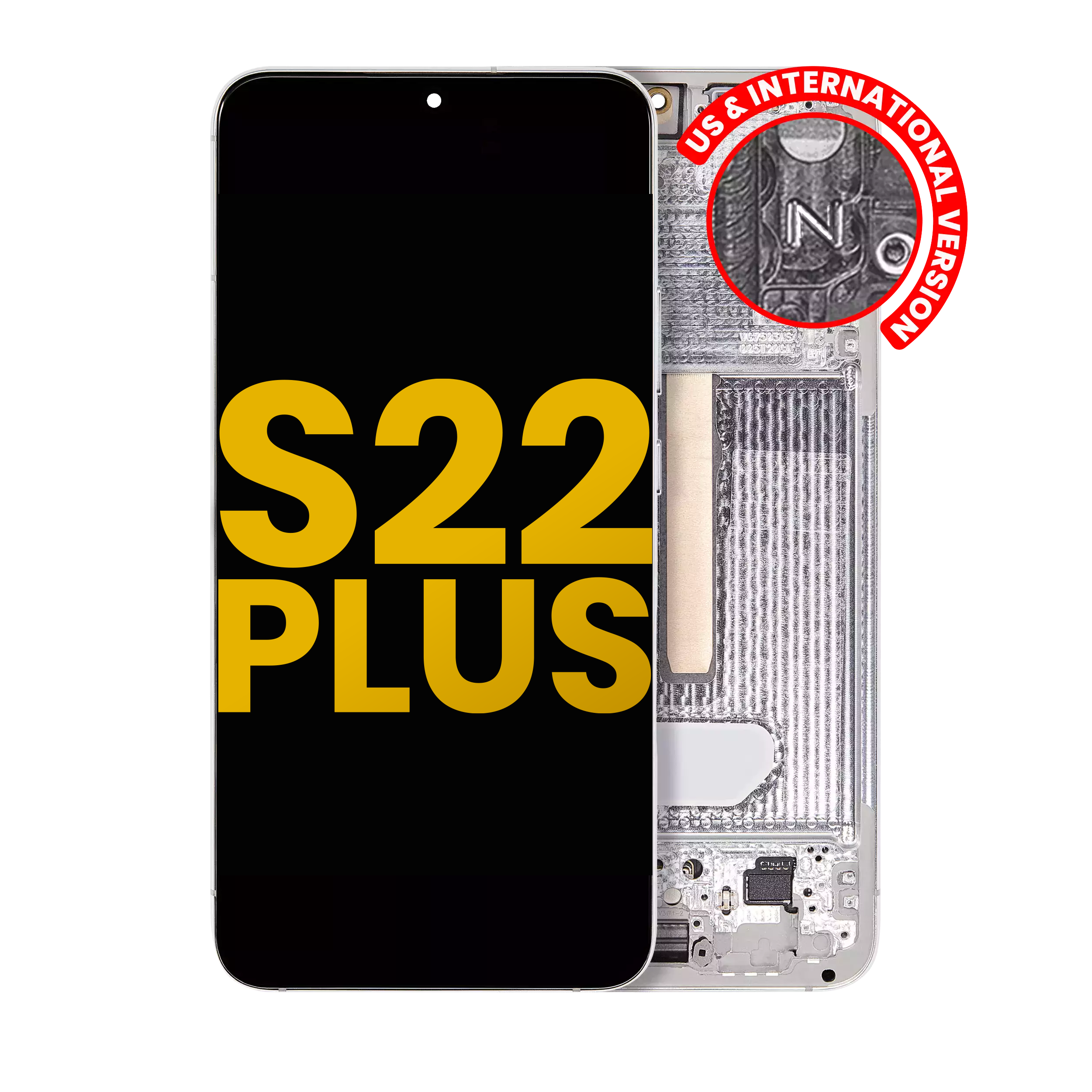 Oled Assembly With Frame Compatible For Samsung Galaxy S22 Plus 5G (Us & International Version) (Refurbished) (White)