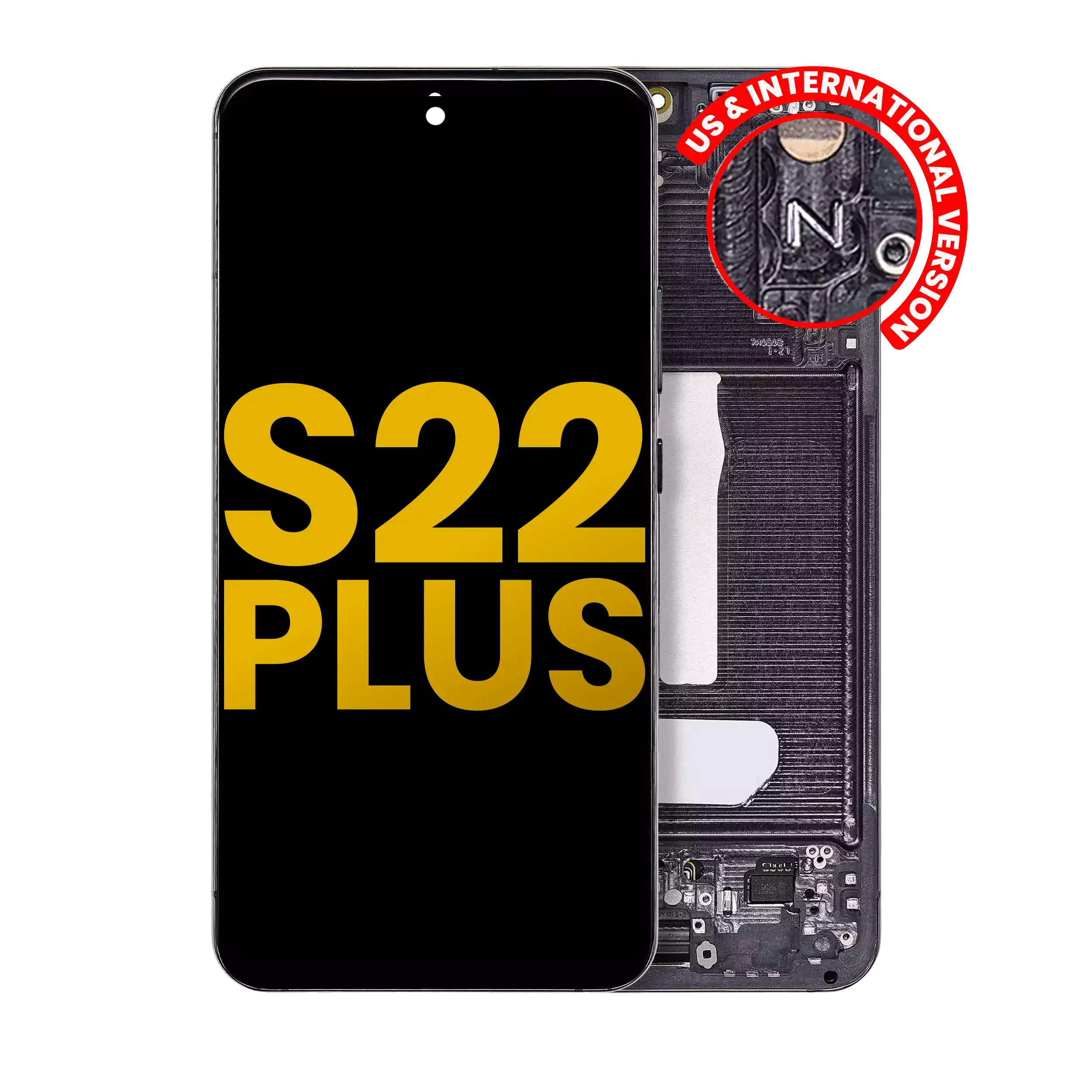 Oled Assembly With Frame Compatible For Samsung Galaxy S22 Plus 5G (Us & International Version) (Refurbished) (Phantom Black)