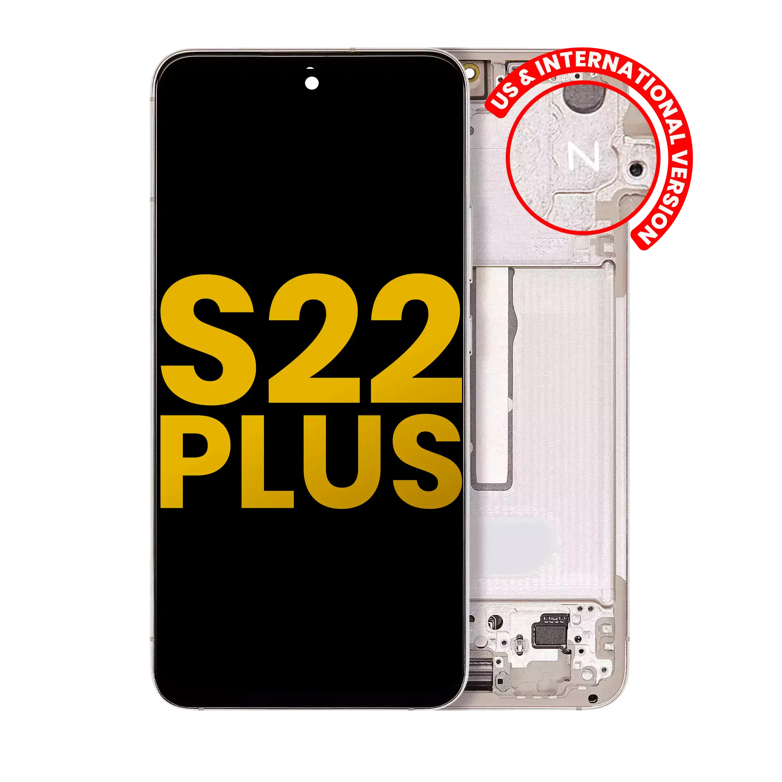 Oled Assembly With Frame Compatible For Samsung Galaxy S22 Plus 5G (Us & International Version) (Refurbished) (Pink Gold / Violet)