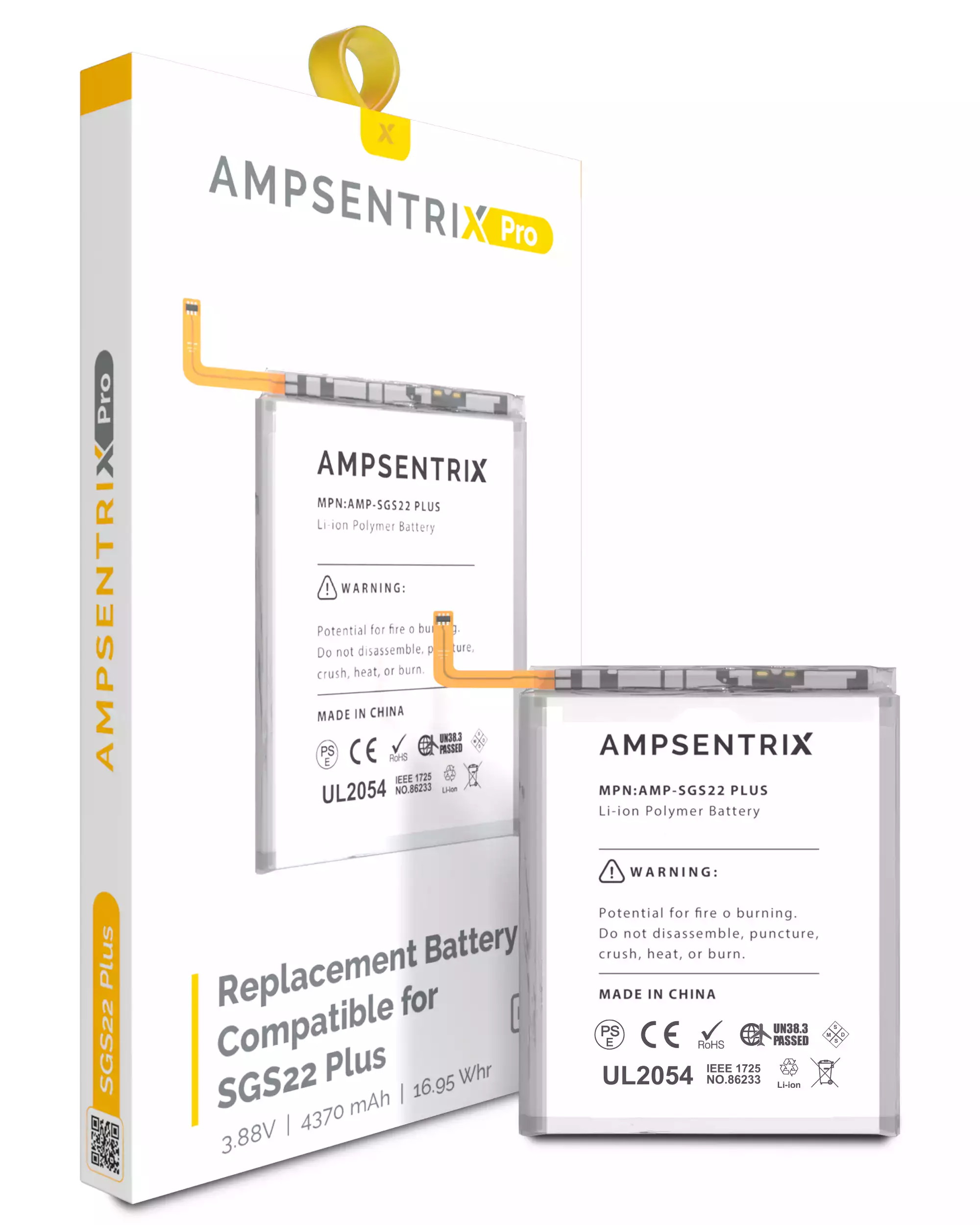 Replacement Battery Compatible Samsung Galaxy S22 Plus (Eb-Bs906Aby) (Ampsentrix Pro)