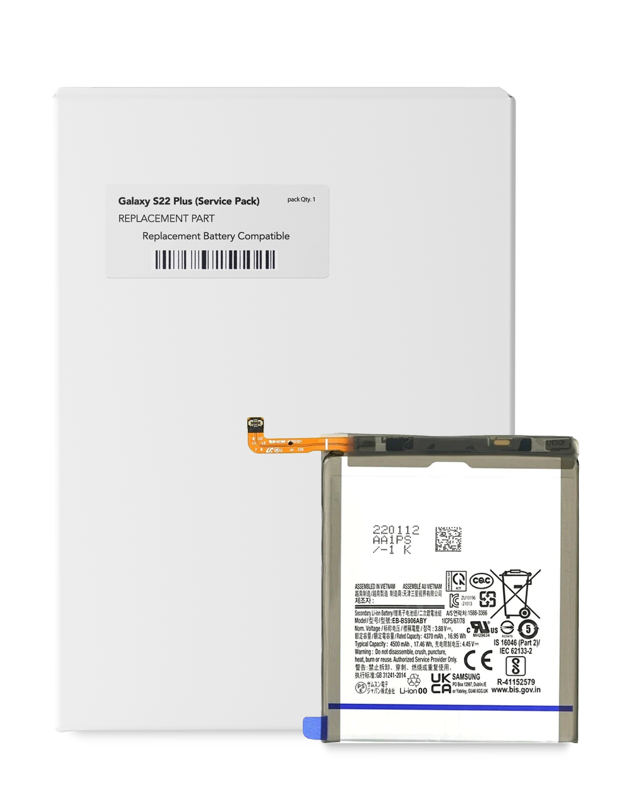 Replacement Battery Compatible Samsung Galaxy S22 Plus (Eb-Bs906Aby) (Service Pack)
