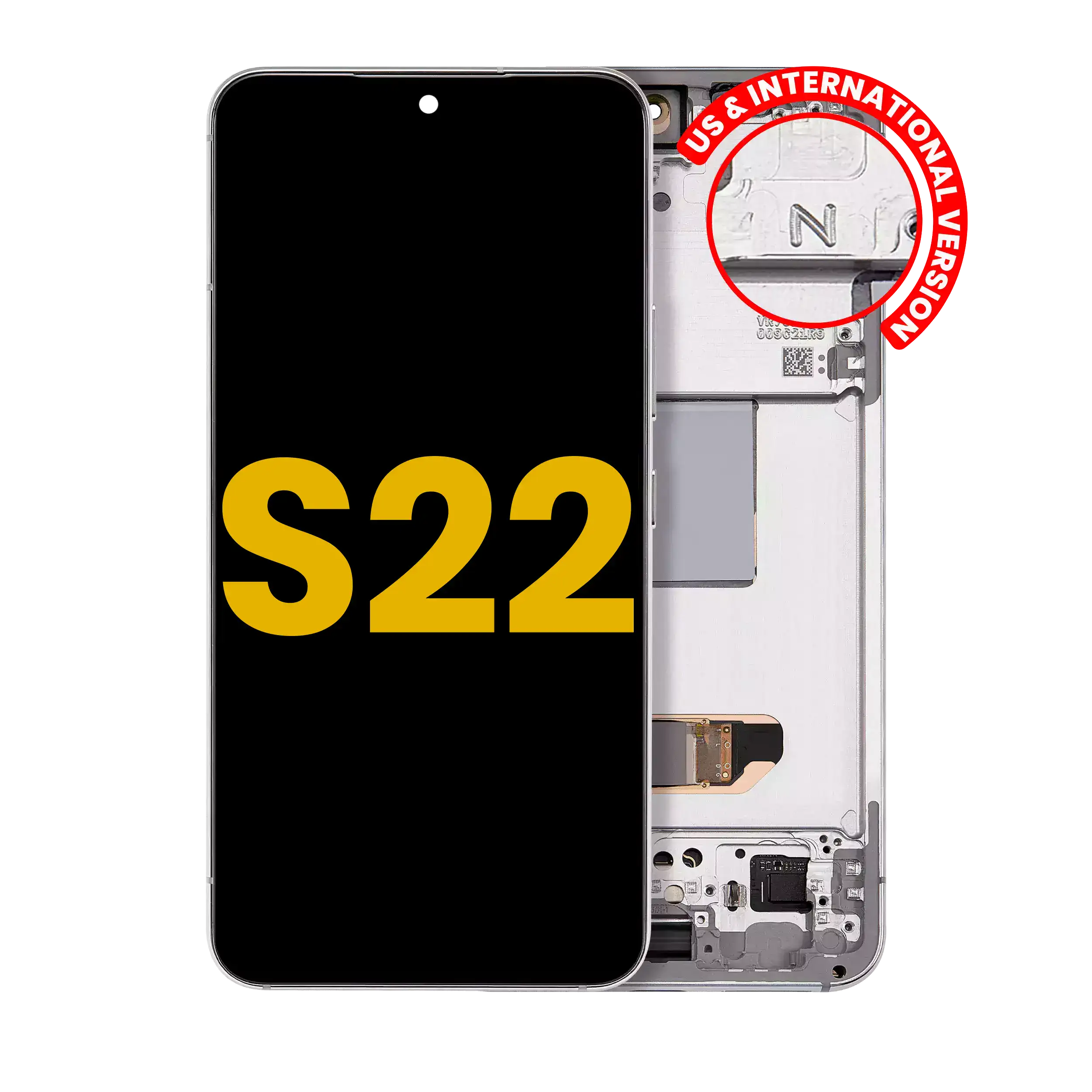 Oled Assembly With Frame Compatible For Samsung Galaxy S22 5G (Us & International Version) (Refurbished) (White)
