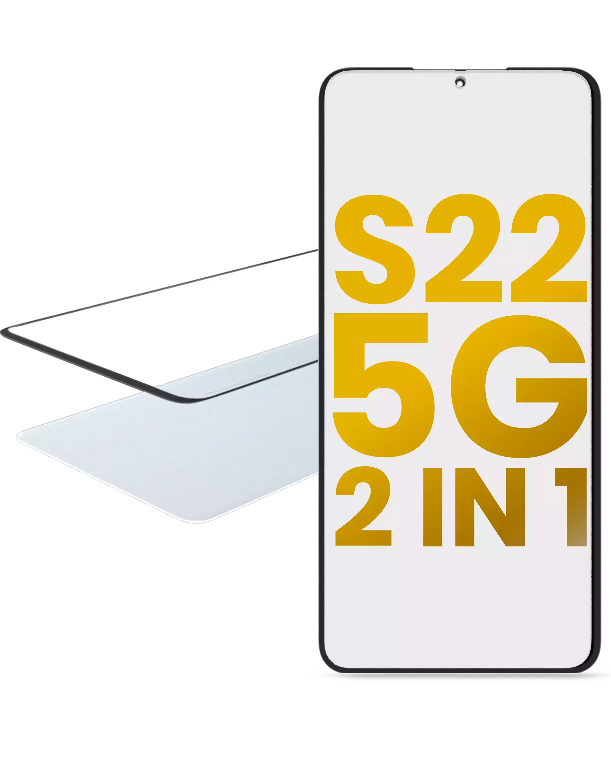 2 In 1 Front Glass With Oca Pre-Installed Compatible For Samsung Galaxy S22 5G