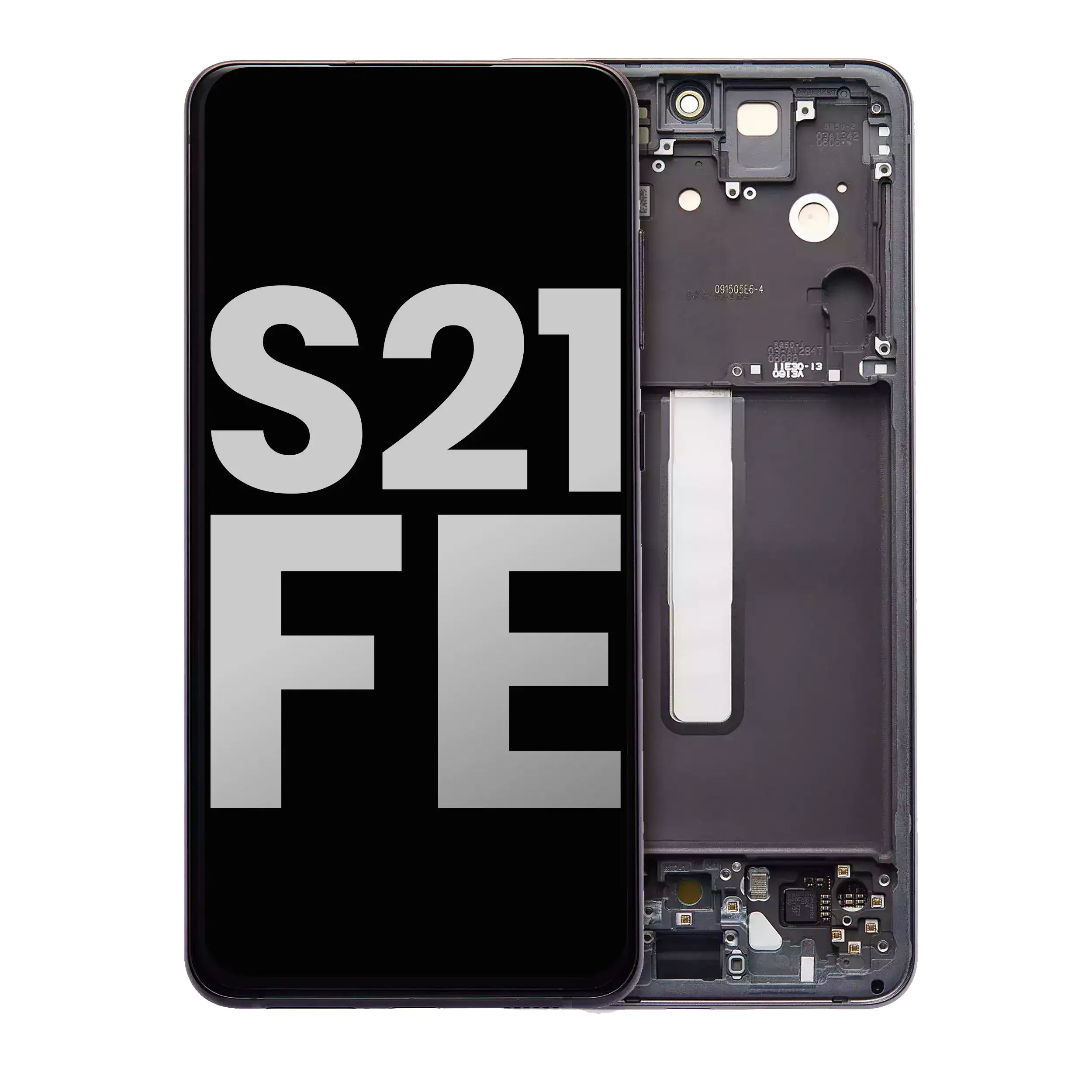 Oled Assembly With Frame Compatible For Samsung Galaxy S21 Fe 5G (Us & International) (Used  Pull: Grade B/C) (Graphite)