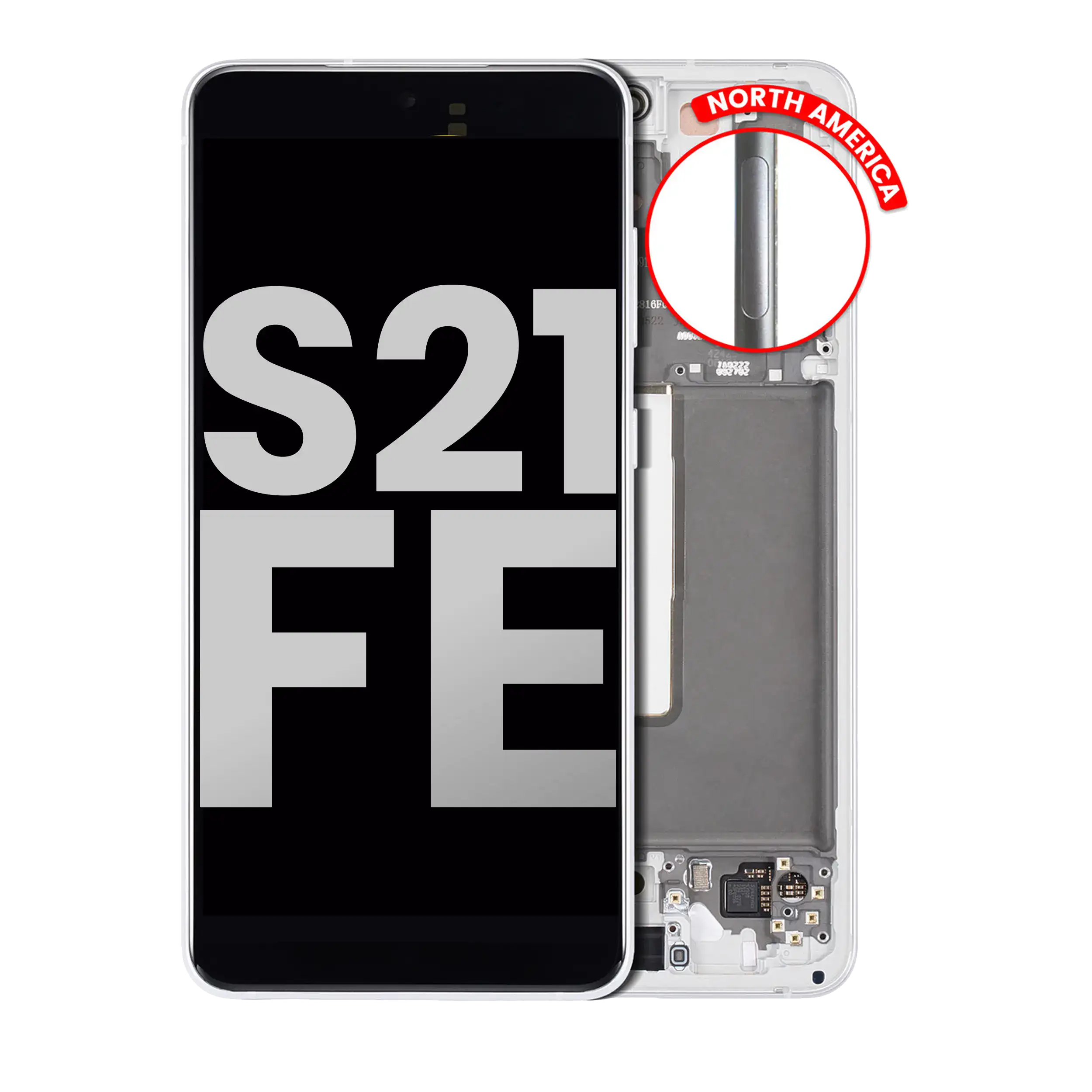 Oled Assembly With Frame Compatible For Samsung Galaxy S21 Fe 5G (Us & International) (Used  Pull: Grade B/C) (White)