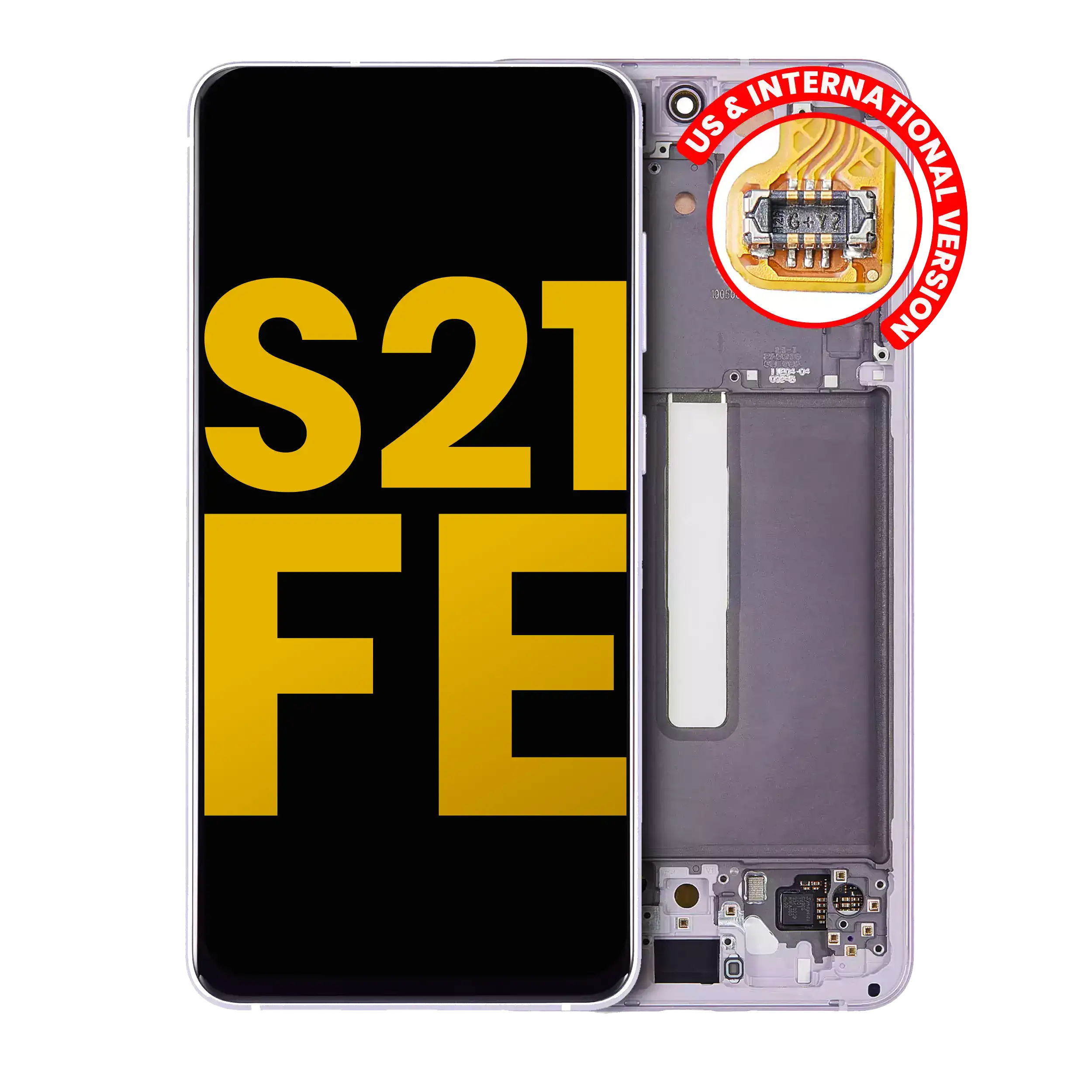Oled Assembly With Frame Compatible For Samsung Galaxy S21 Fe 5G (Us & International Version) (Refurbished) (Lavender)