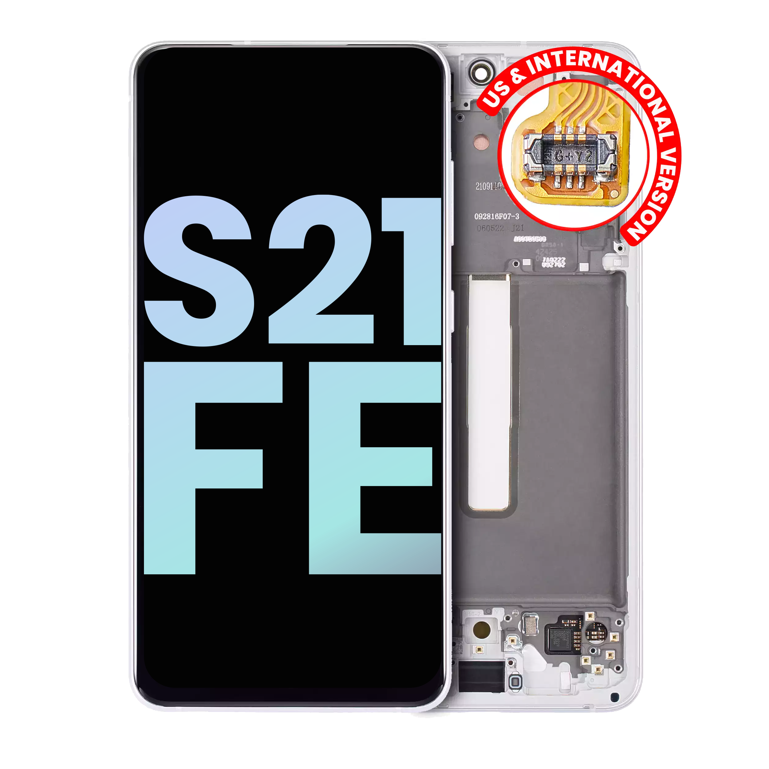 Oled Assembly With Frame Compatible For Samsung Galaxy S21 Fe 5G (Us & International Version) (Service Pack) (White)