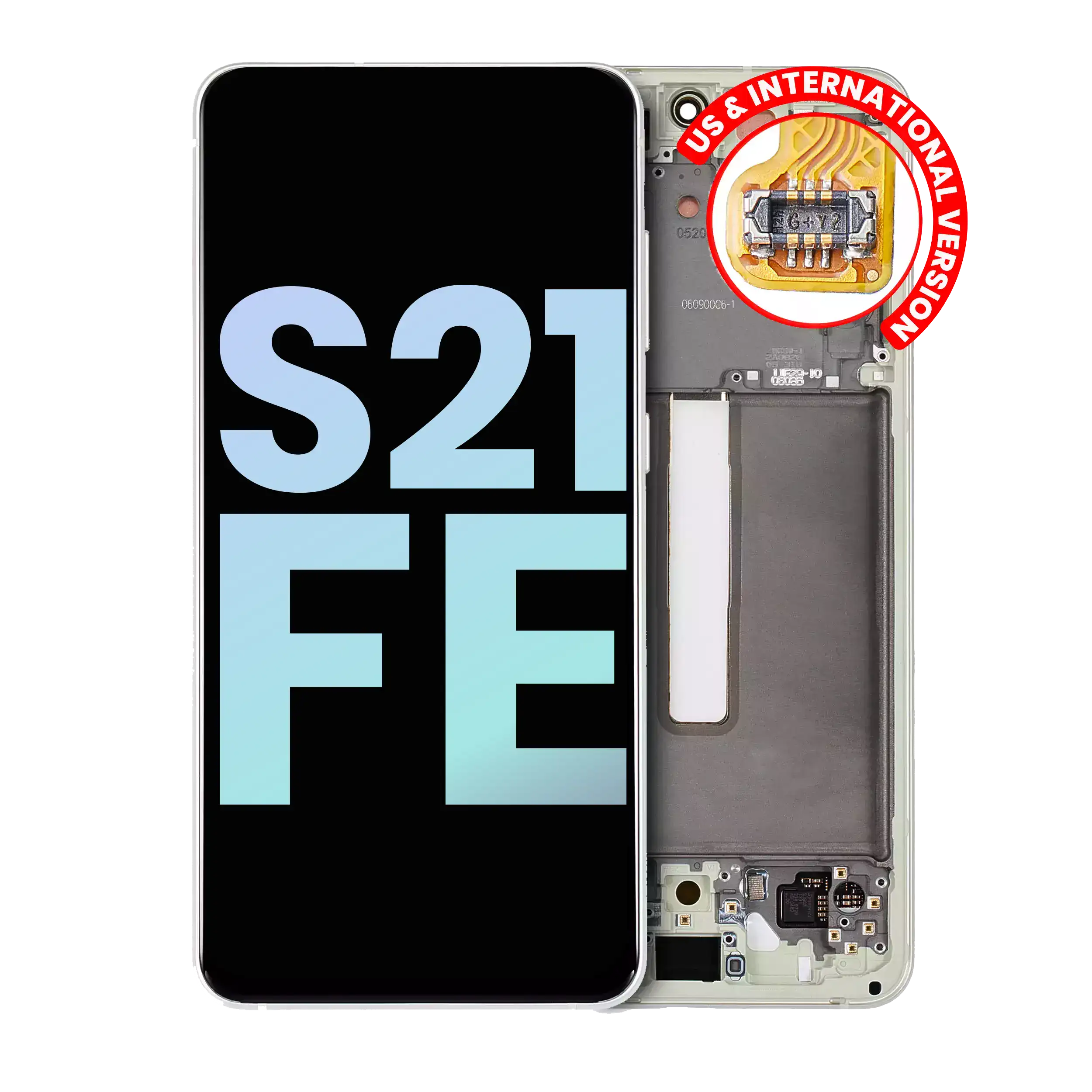 Oled Assembly With Frame Compatible For Samsung Galaxy S21 Fe 5G (Us & International Version) (Service Pack) (Olive Green)