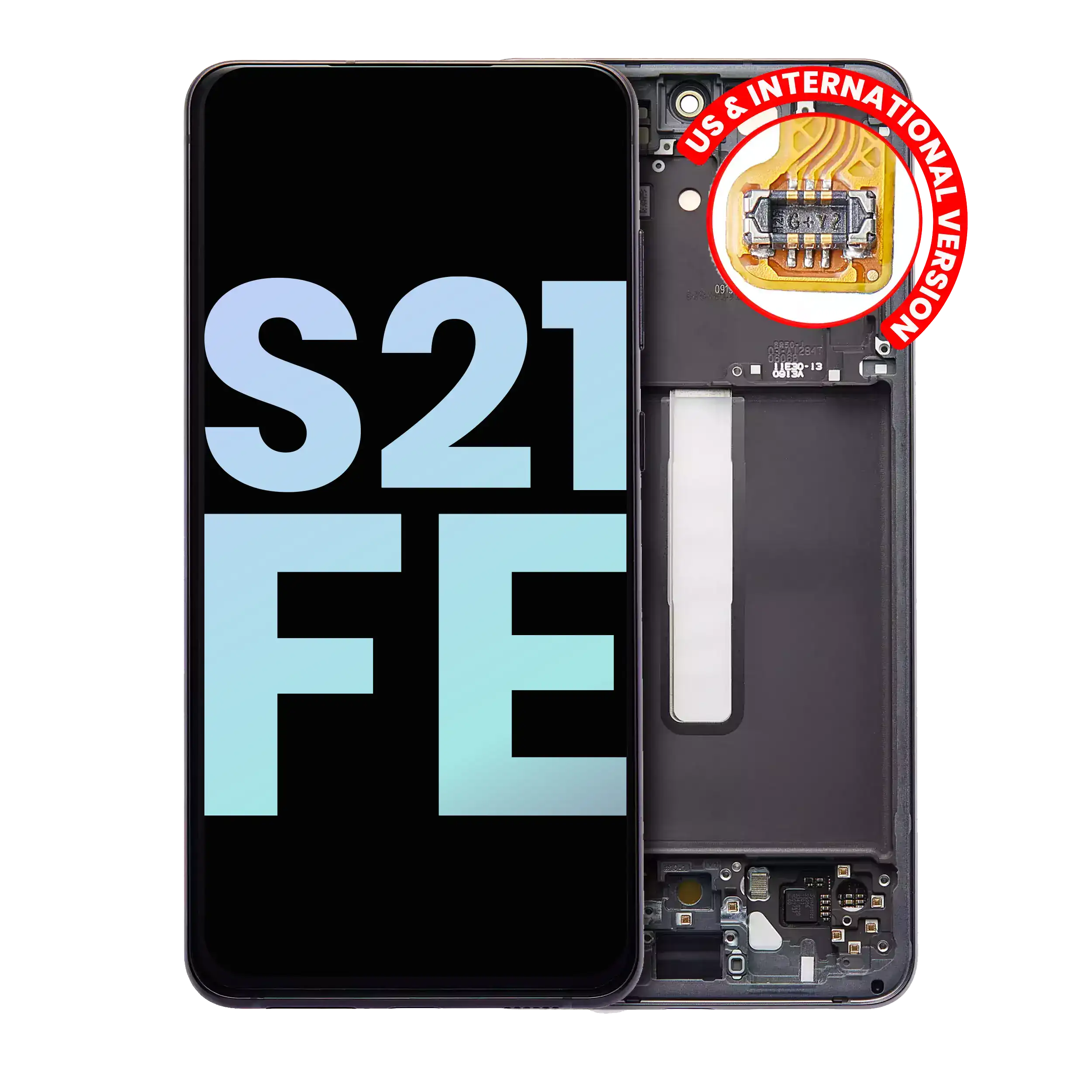 Oled Assembly With Frame Compatible For Samsung Galaxy S21 Fe 5G (Us & International Version) (Service Pack) (Graphite)