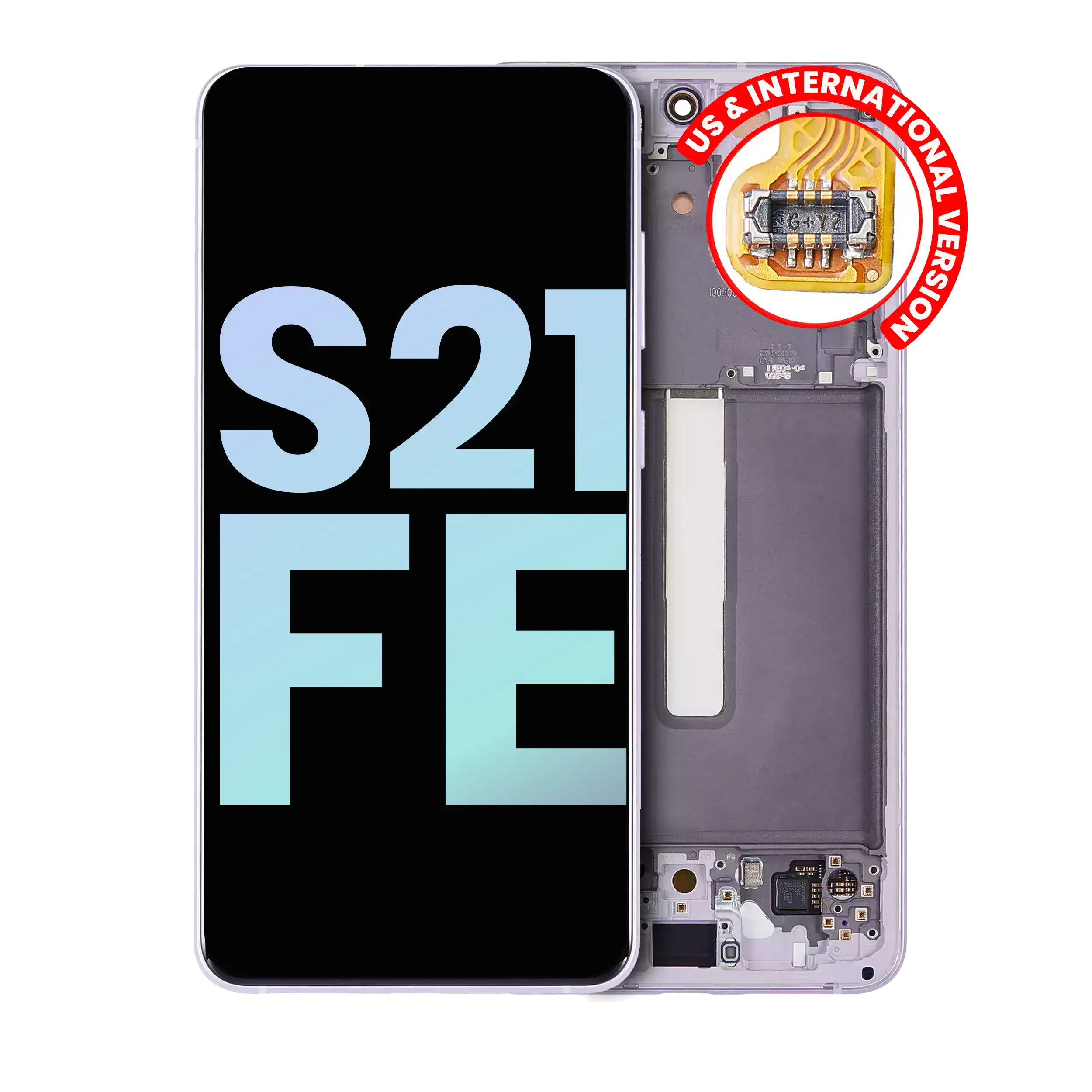 Oled Assembly With Frame Compatible For Samsung Galaxy S21 Fe 5G (Us & International Version) (Service Pack) (Lavender)