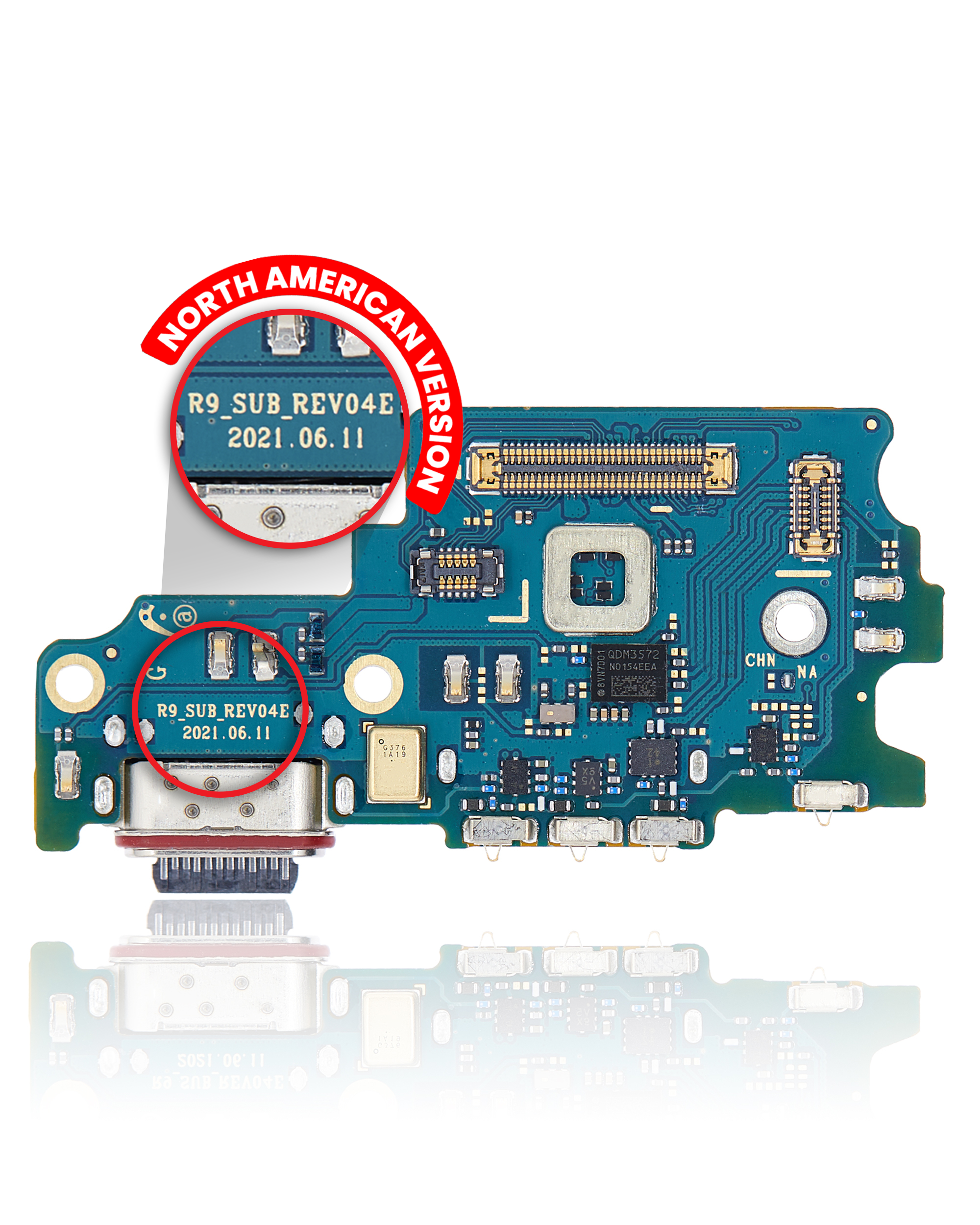 Charging Port Board With Sim Card Reader Compatible For Samsung Galaxy S21 Fe 5G (Us Version) (Premium)