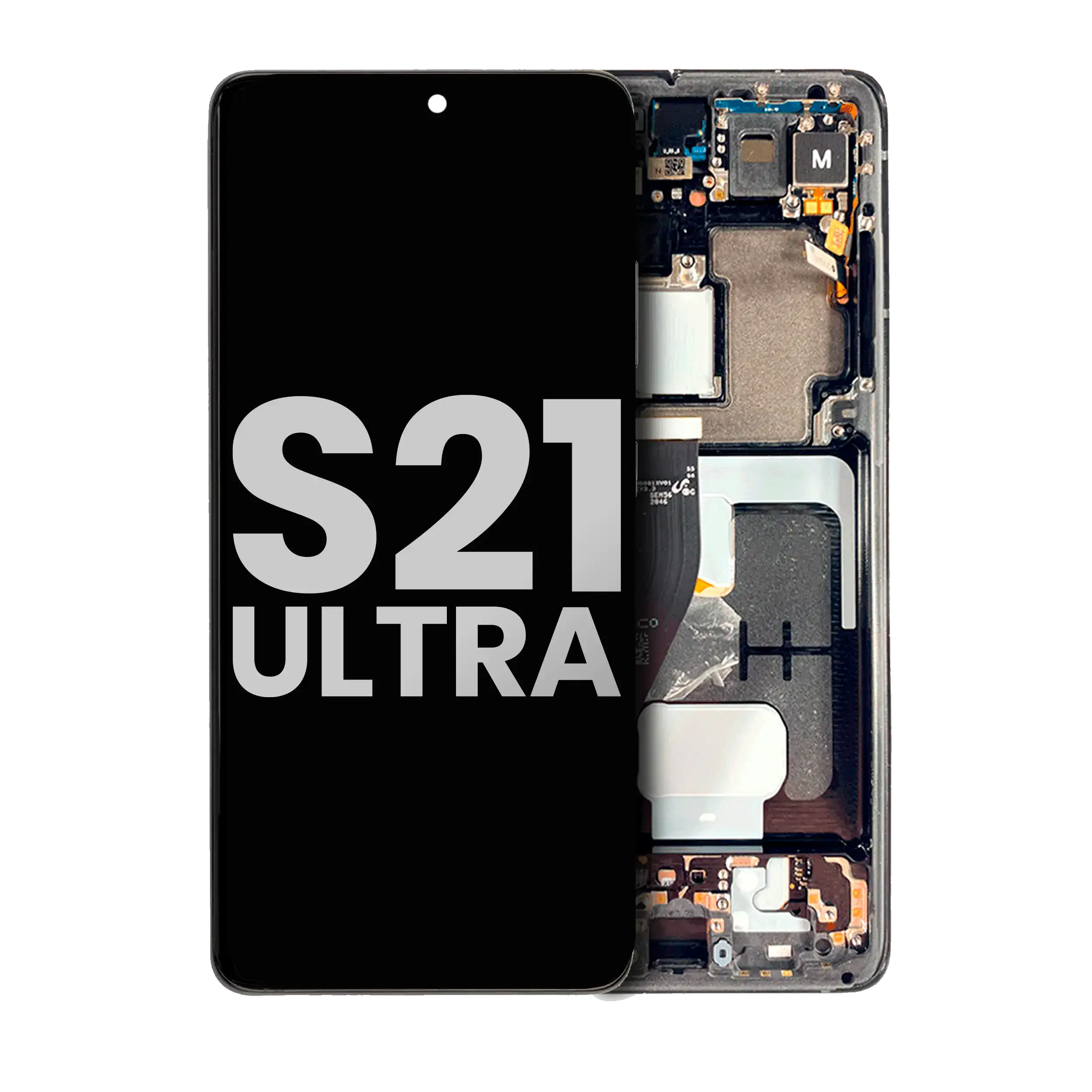 Oled Assembly With Frame Compatible For Samsung Galaxy S21 Ultra 5G (Used  Pull: Grade B/C) (Phantom Black)