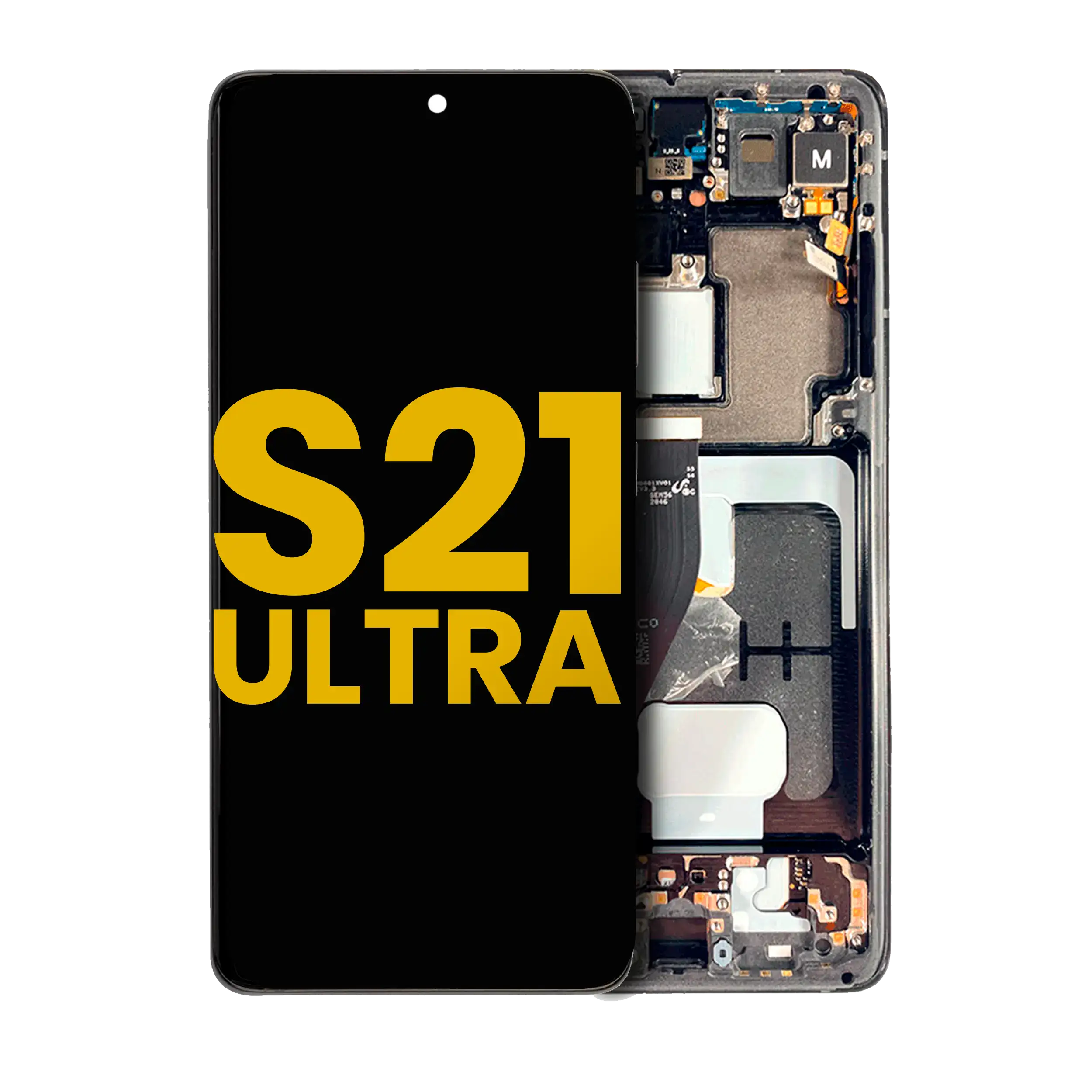 Oled Assembly With Frame Compatible For Samsung Galaxy S21 Ultra 5G (Refurbished) (Phantom Black)