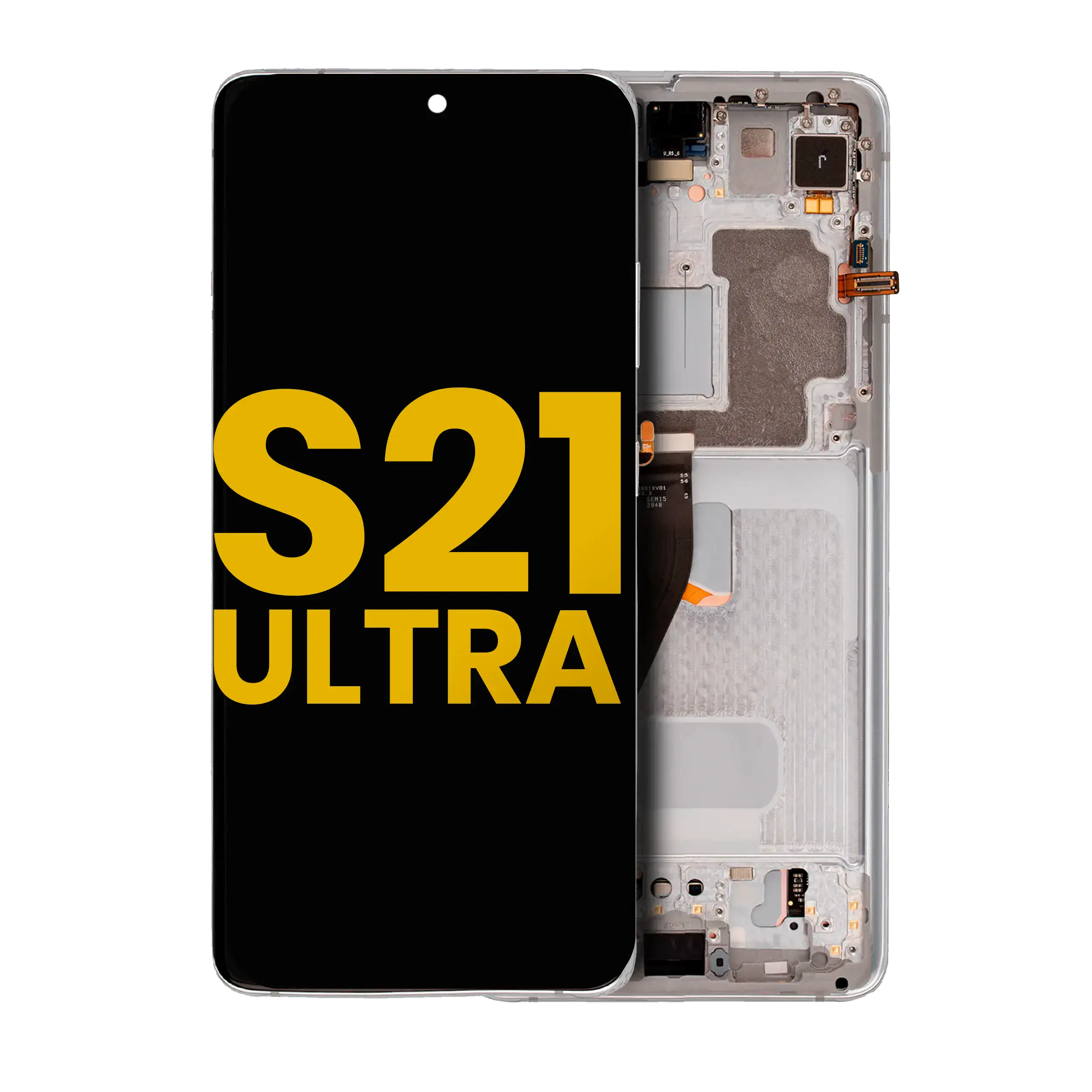 Oled Assembly With Frame Compatible For Samsung Galaxy S21 Ultra 5G (Refurbished) (Phantom Silver)