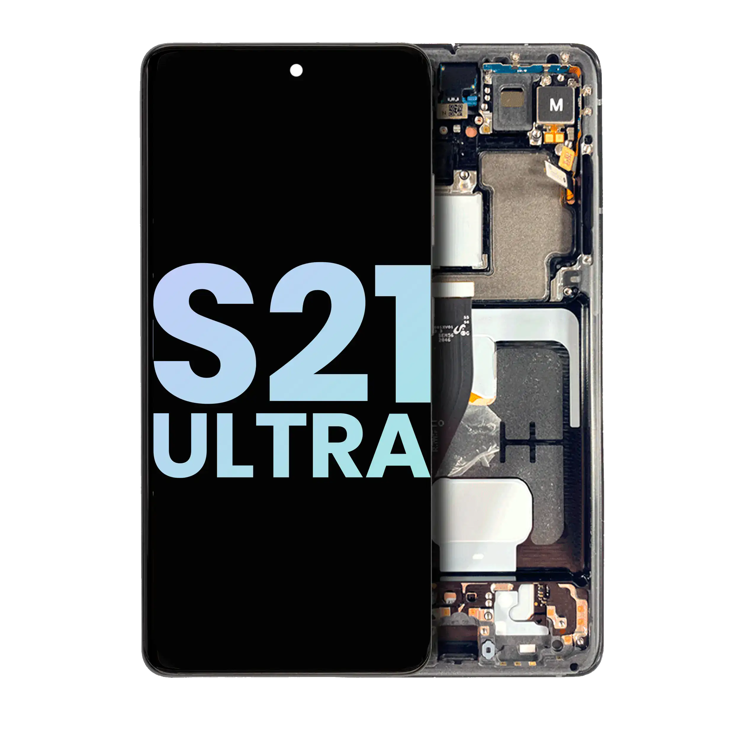 Oled Assembly With Frame Compatible For Samsung Galaxy S21 Ultra 5G (Service Pack) (Phantom Black)